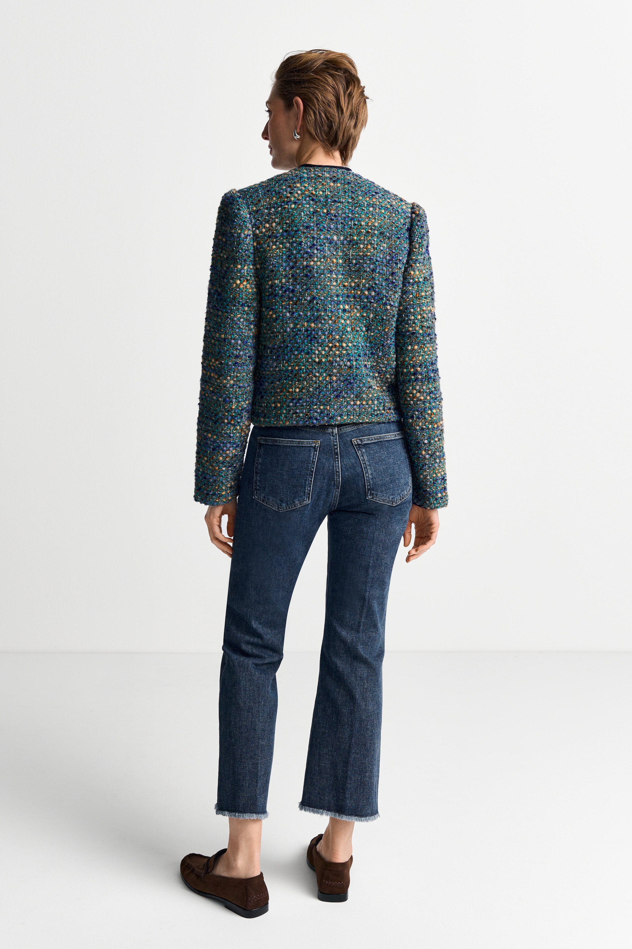 RICHROYAL Bouclèjacke ohne Kapuze Regular fit mit Rundhalsausschnitt