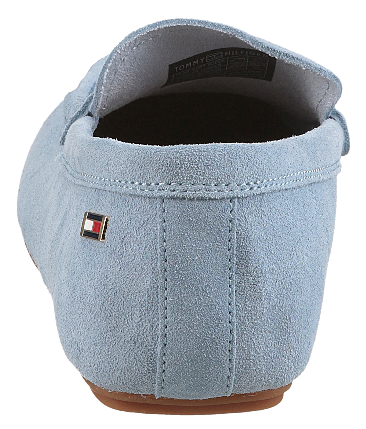 Tommy Hilfiger Slipper »FLAG SOFT SUEDE DRIVER LOAFER«, Schlupfschuh, Bequemschuh, Mokassin, Flats mit modischen Zierriegel