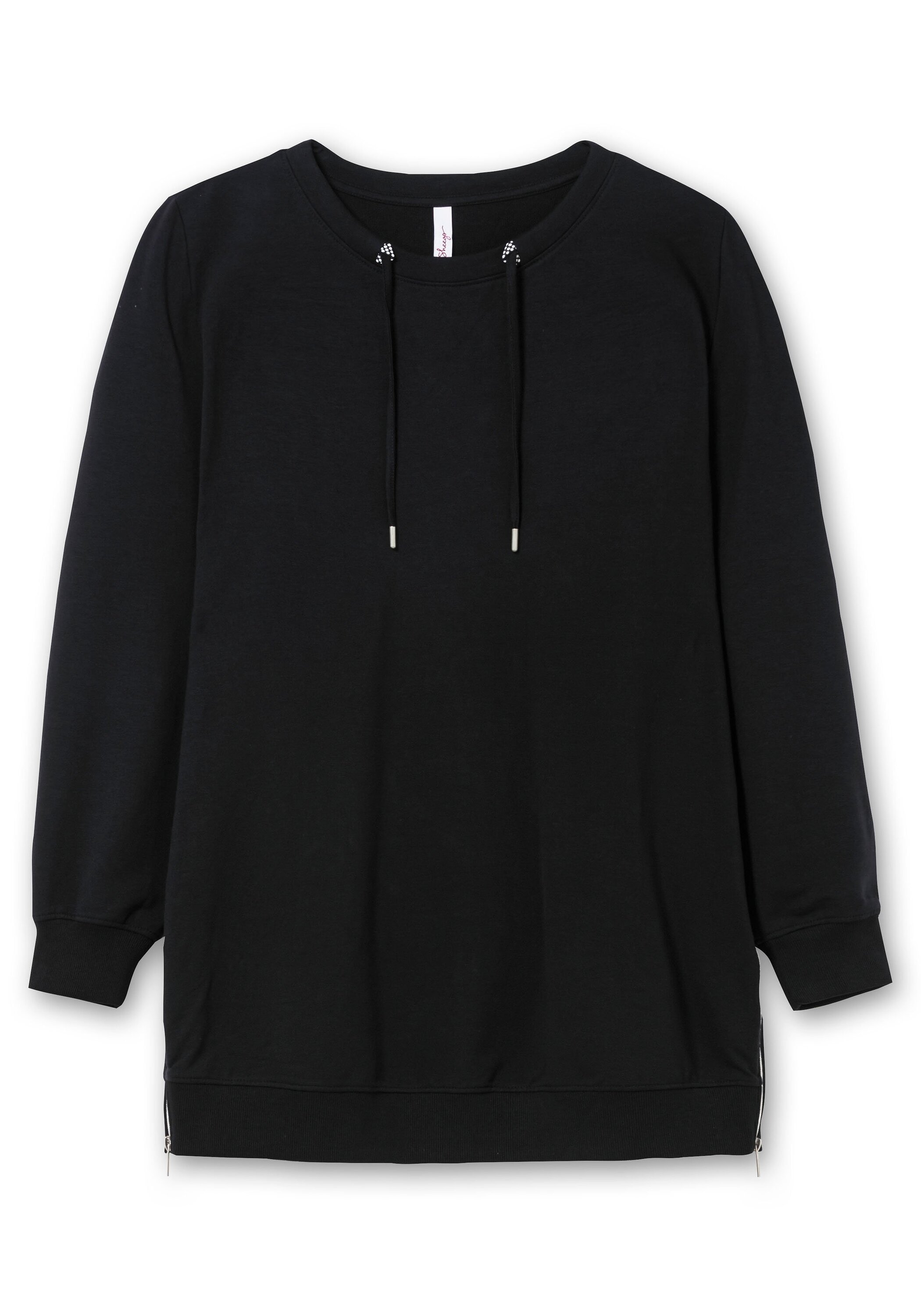 Sheego Sweatshirt »Langes Sweatshirt in Longform, mit hohen seitlichen Zippern«