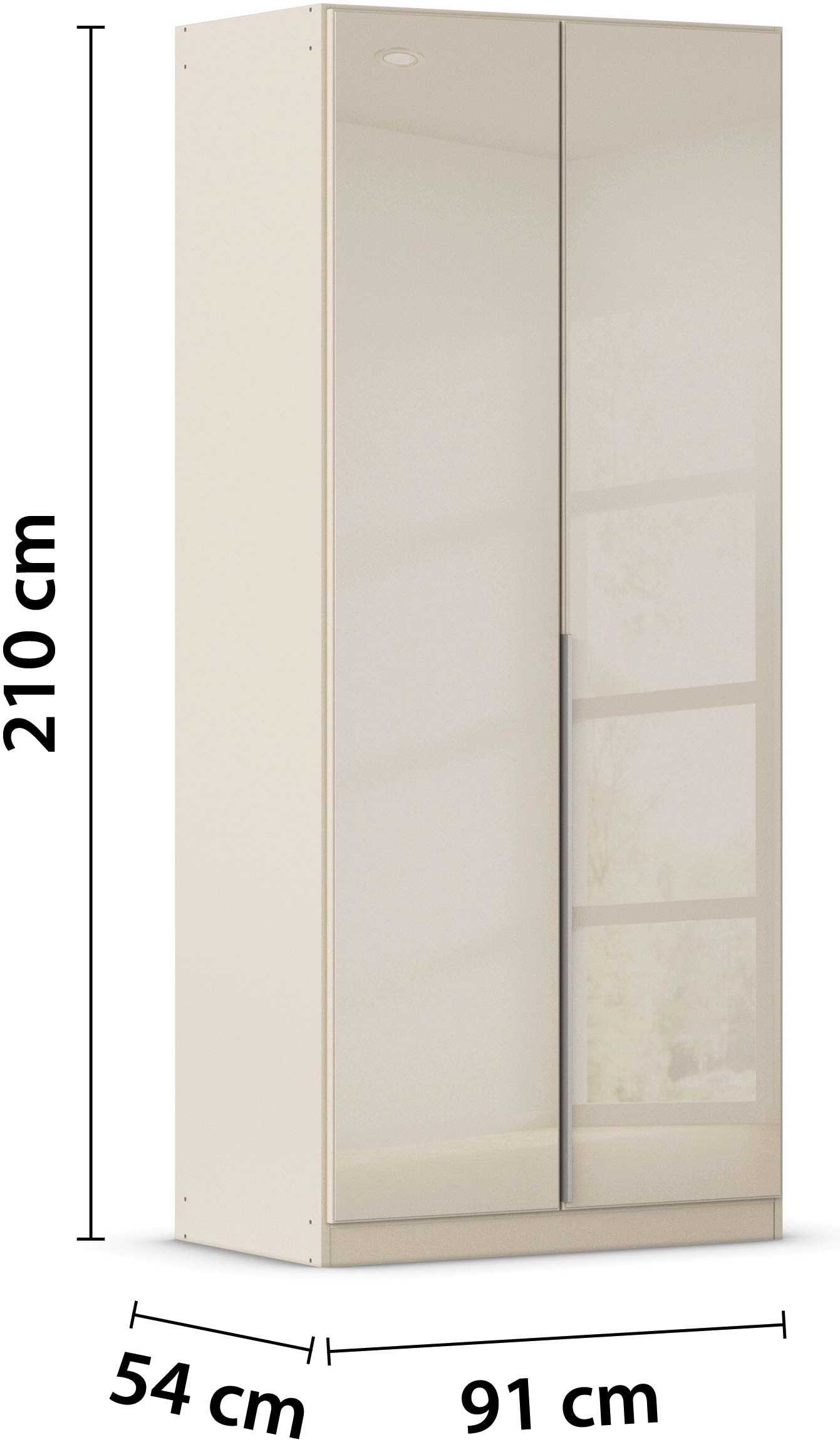 OTTO home Drehtürenschrank »Kleiderschrank Kleiderschränke Schrank Garderobe AGORDO mit Glasfront« in zwei Griff-Farben, Breiten 91-360 cm,  durchdachte Innenausstattung, in 7 Breiten und 2 Höhen MADE IN GERMANY