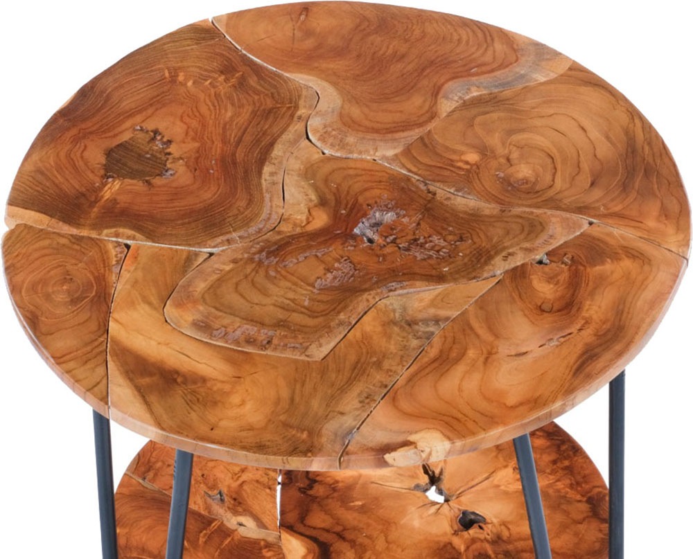 Kayoom Beistelltisch »Woodstock 225, Beistelltisch in Natur-Optik,hochwertiges Teakholz«, (1 St.), Hochwertiges Teakholz, Handarbeit, Abstand Tischplatte: 23 cm