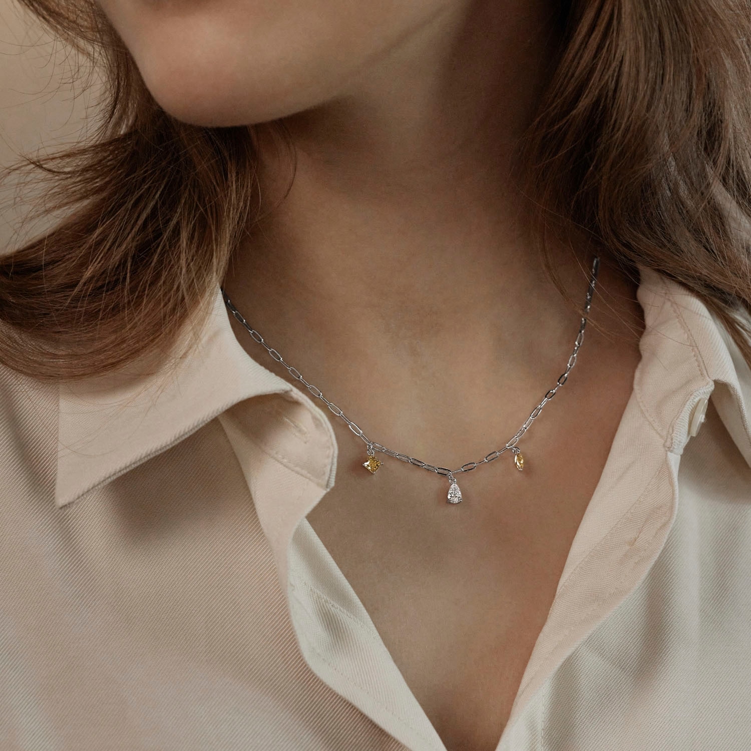 Amor Kette mit Anhänger »2039275, 2039280«, mit Zirkonia (synth.) oder Glasstein