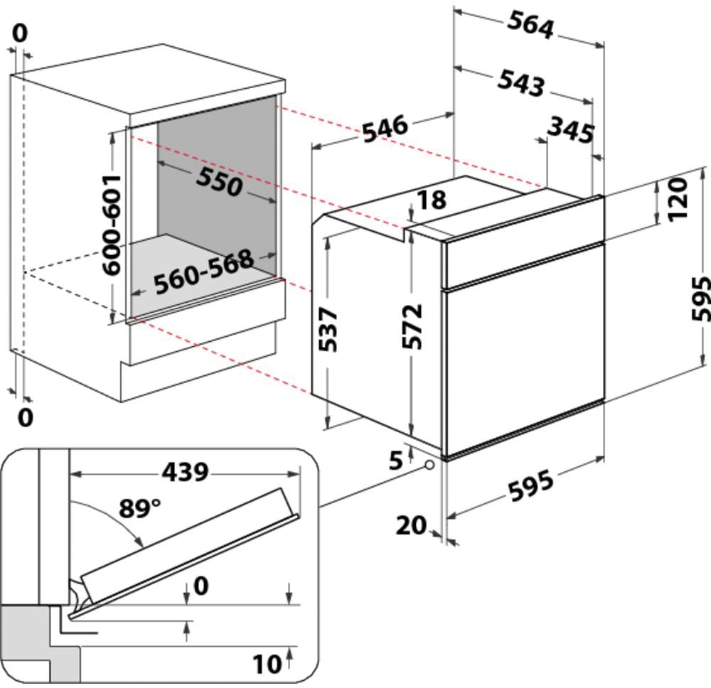 BAUKNECHT Elektro-Herd-Set »HIR4 EP8V2 PT«, mit 2-fach-Teleskopauszug, Pyrolyse-Selbstreinigung, (Set), Hydrolyse, Umluft, 2-fach-Teleskopauszug