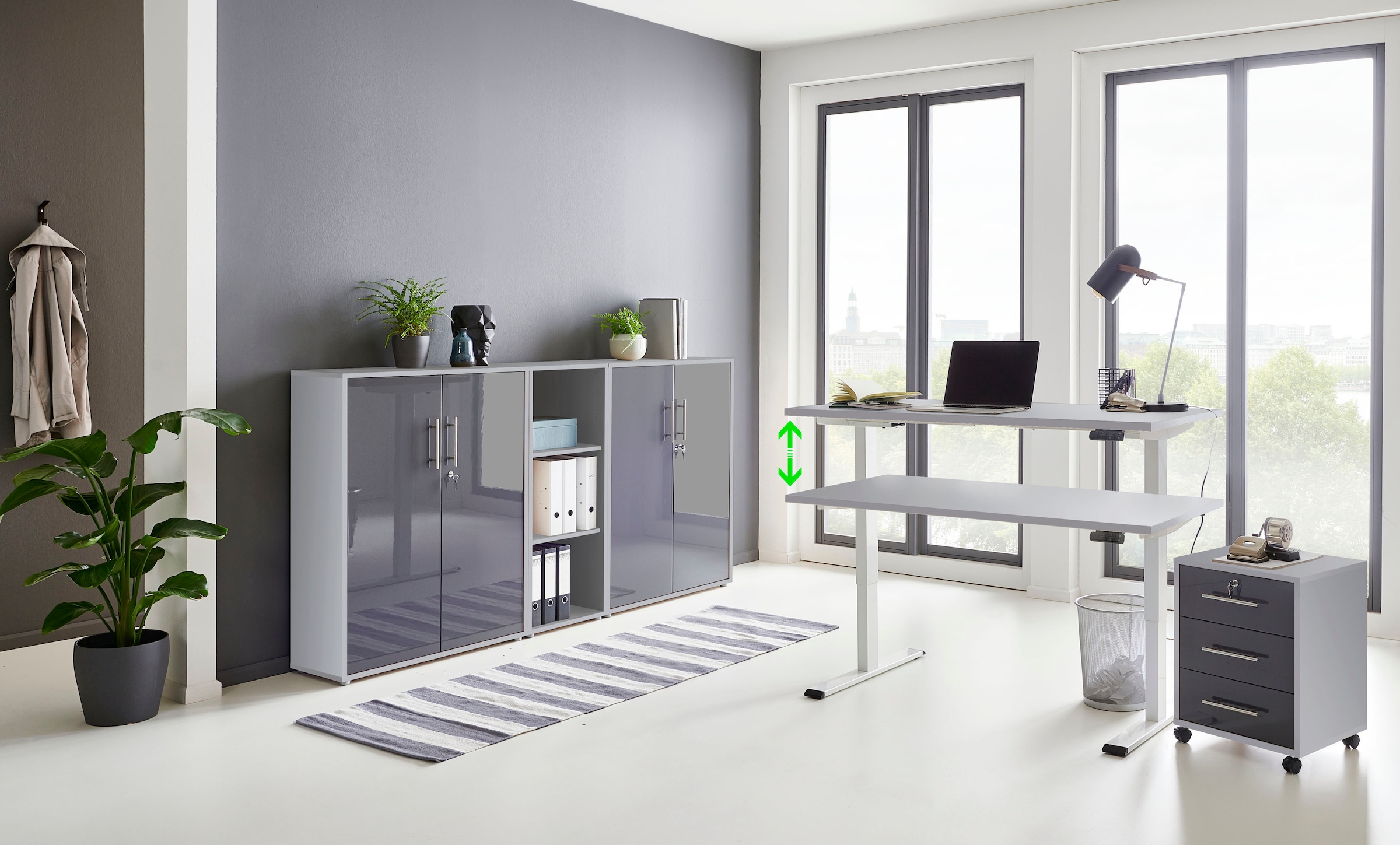 BMG Möbel 5 »Tabor«, Shop (Set, Online elektrisch OTTO Büromöbel-Set Schreibtisch St.), höhenverstellbarem mit