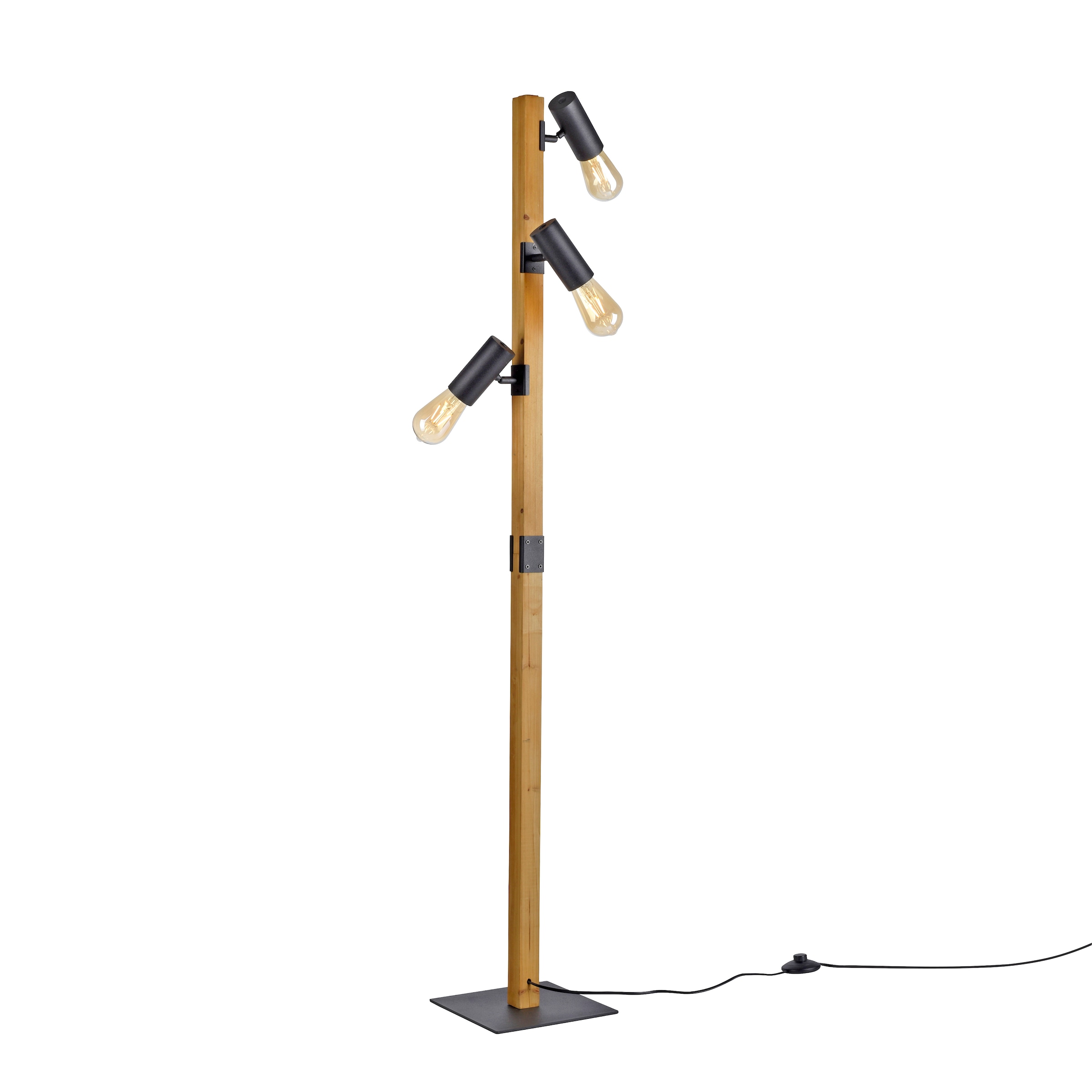 JUST LIGHT Stehlampe »PILON«, 3 flammig, Leuchtmittel E27 | ohne Leuchtmittel, ExklusiveE27, Schalter, Fußschalter
