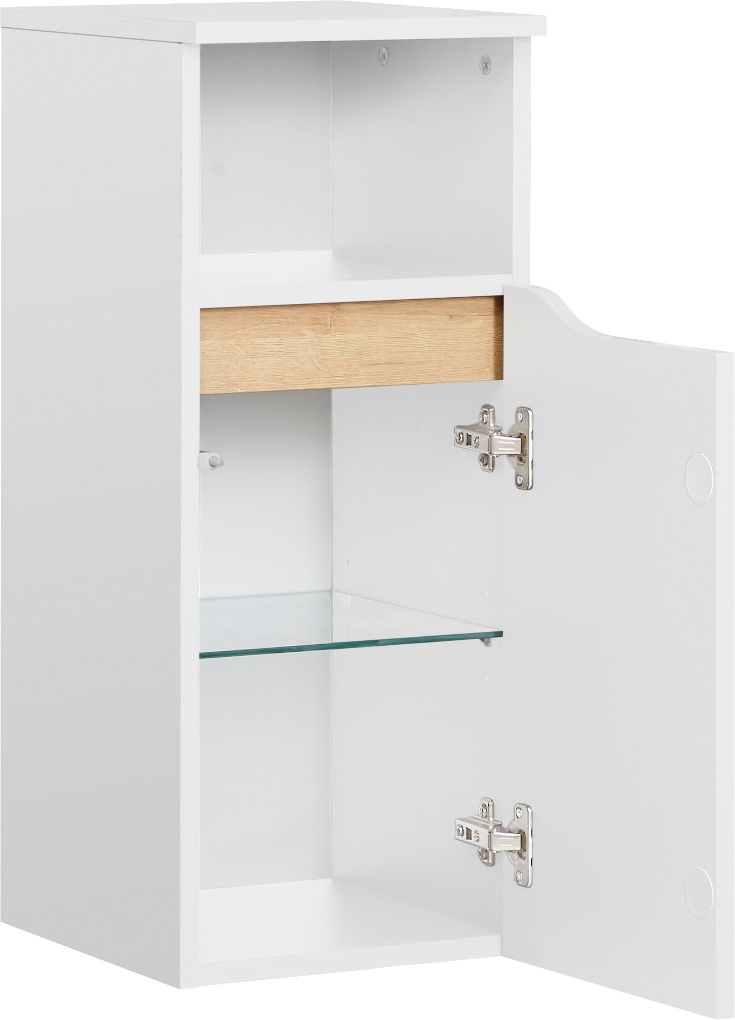 Saphir Badmöbel-Set »Quickset 5-teilig, Waschbeckenunterschrank mit LED-Spiegelschrank«, (5 St.), Unterschrank, Hängeschrank, Midischrank, inkl. Türdämpfer, 9 Türen