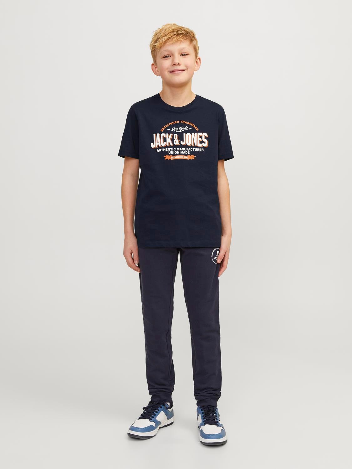 Jack & Jones Junior Rundhalsshirt »JJELOGO TEE SS O-NECK 2 COL S NOOS JNR«