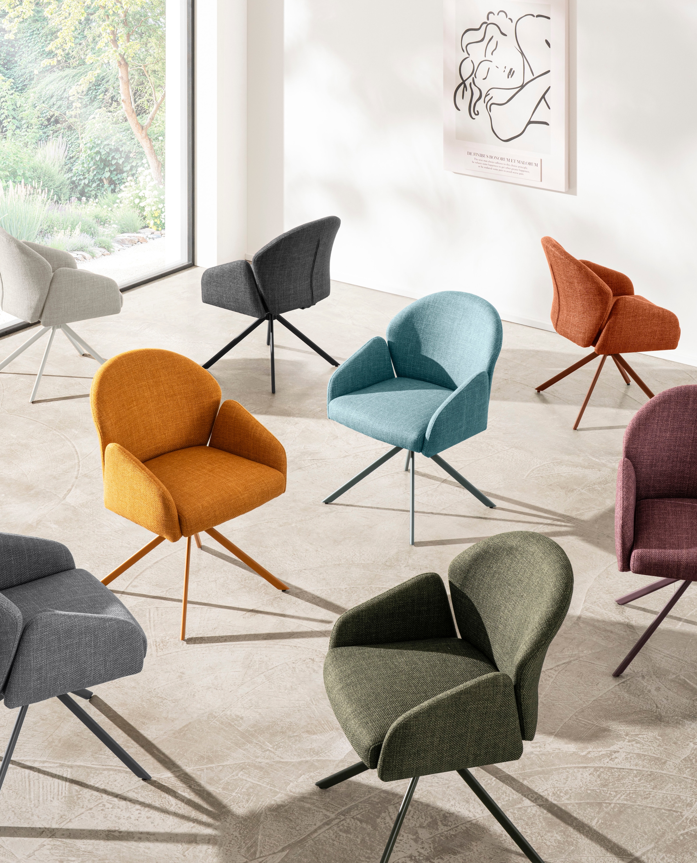 HELA Armlehnstuhl »HOLLY« (Set) 1 Stk.360° drehbar, Armlehnen, Gestell angepasst, Swing Back Komfortrücken