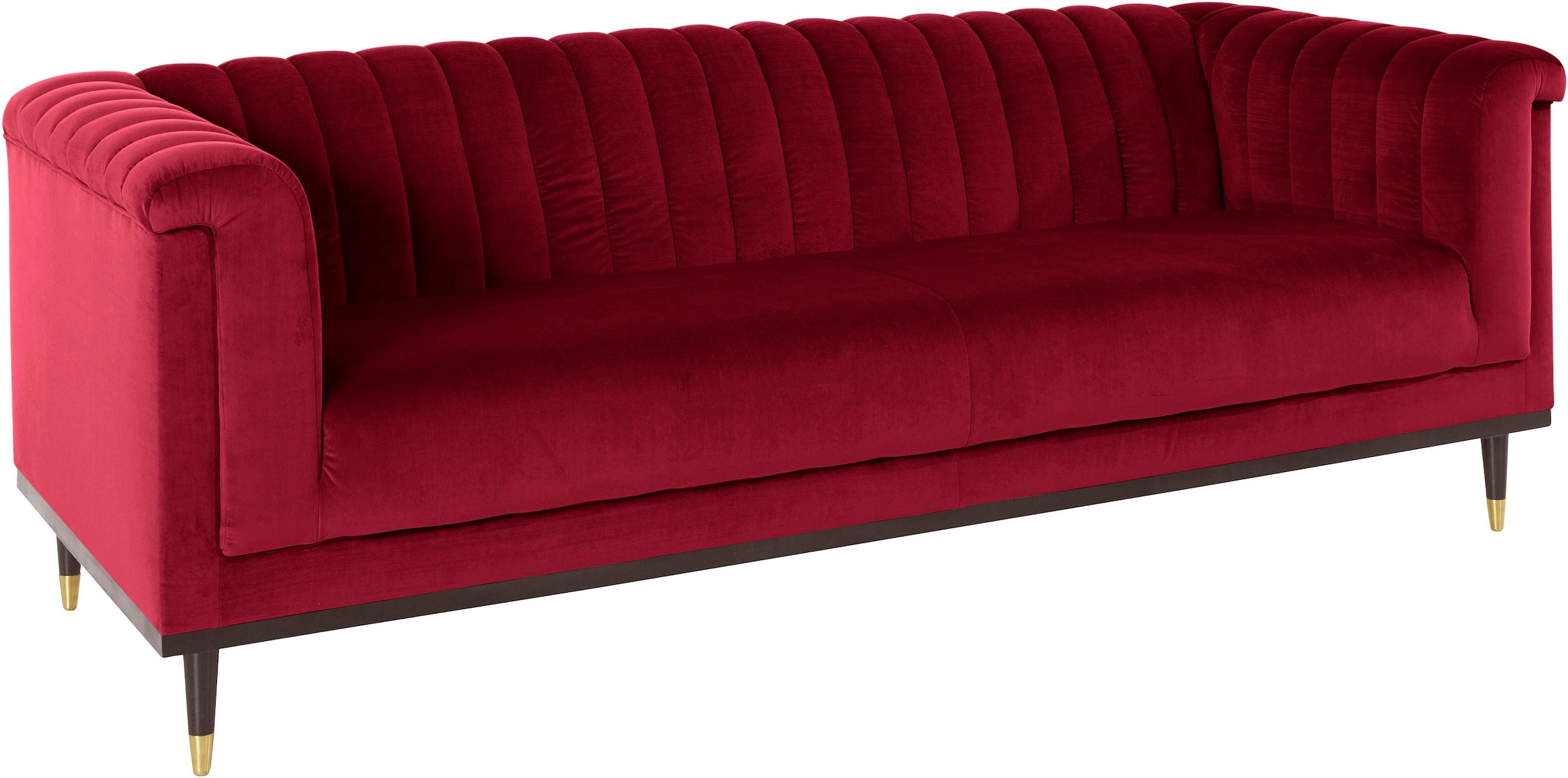 Home affaire 3-Sitzer »Chamby« mit Holzrahmen unten und Steppung im Lehnenbereich