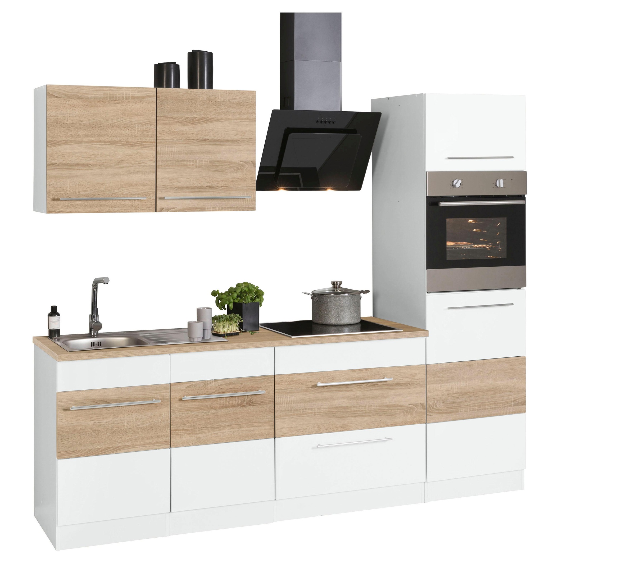 KOCHSTATION Küchenzeile »KS-Trient« Breite 240 cm, wahlweise mit E-Geräten, mit Arbeitsplatte