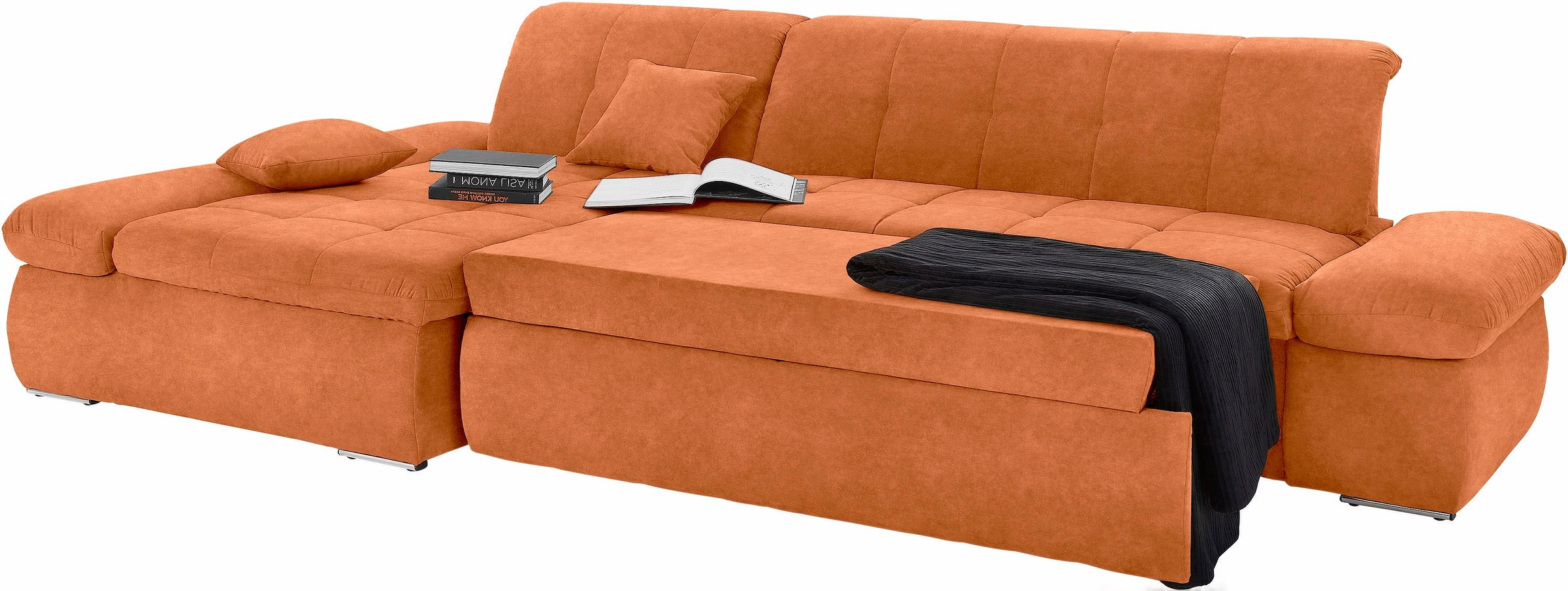 DOMO collection Ecksofa »NMoric XXL, B/T/H: 300/172/80cm, L-Form«, wahlweise mit Bettfunktion und Armlehnverstellung