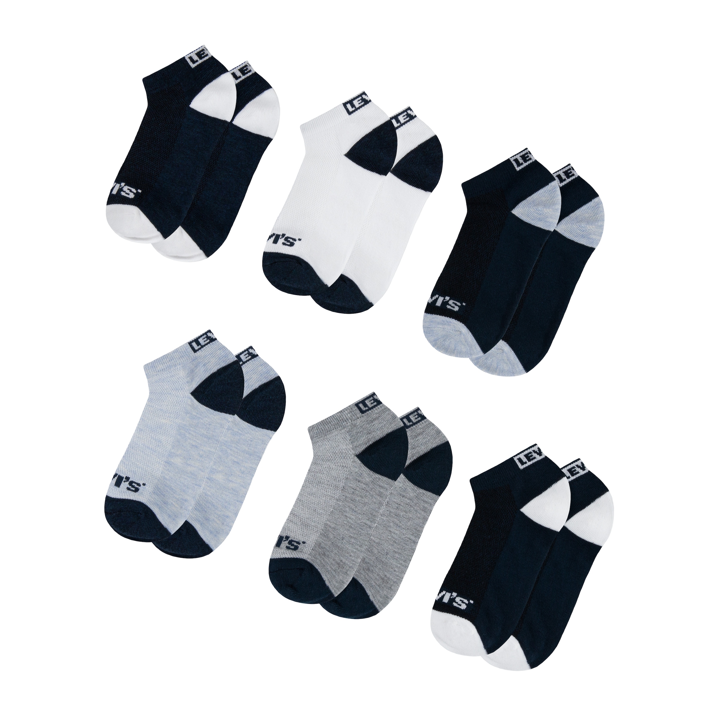 Levi's® Kids Kurzsocken »LHN BOX TAB LOW CUT 6PK MarkeL«, (Packung, 6 Paar), UNISEX