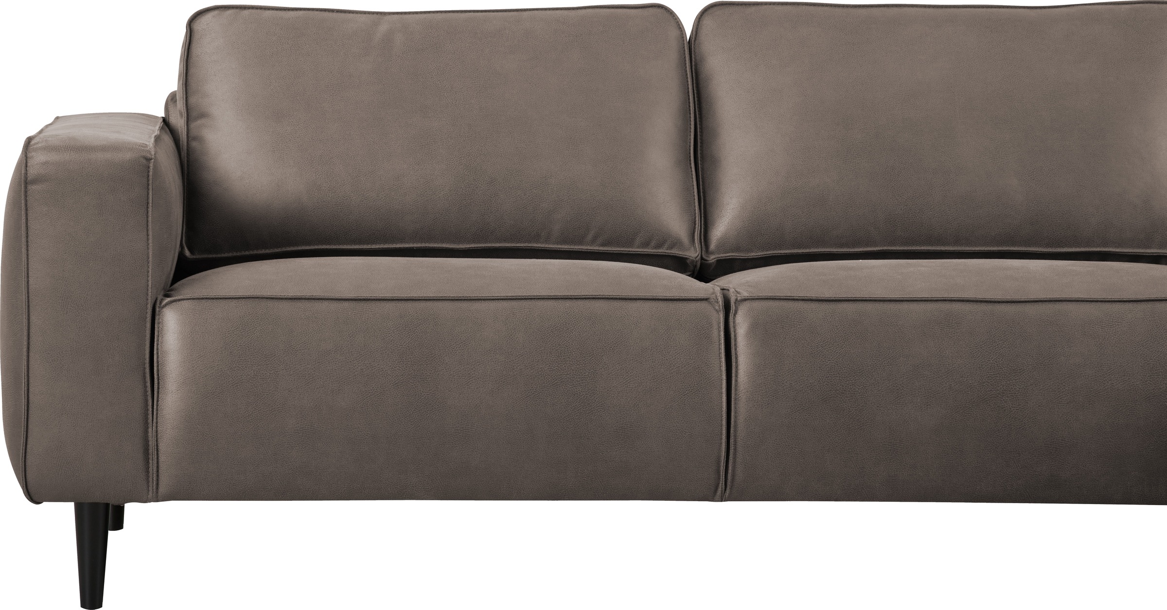 Places of Style Ecksofa »Fumone, Lederoptik oder Soft-Touch Chenille«, Breite 260, mit schwarzen Massivholzfüßen