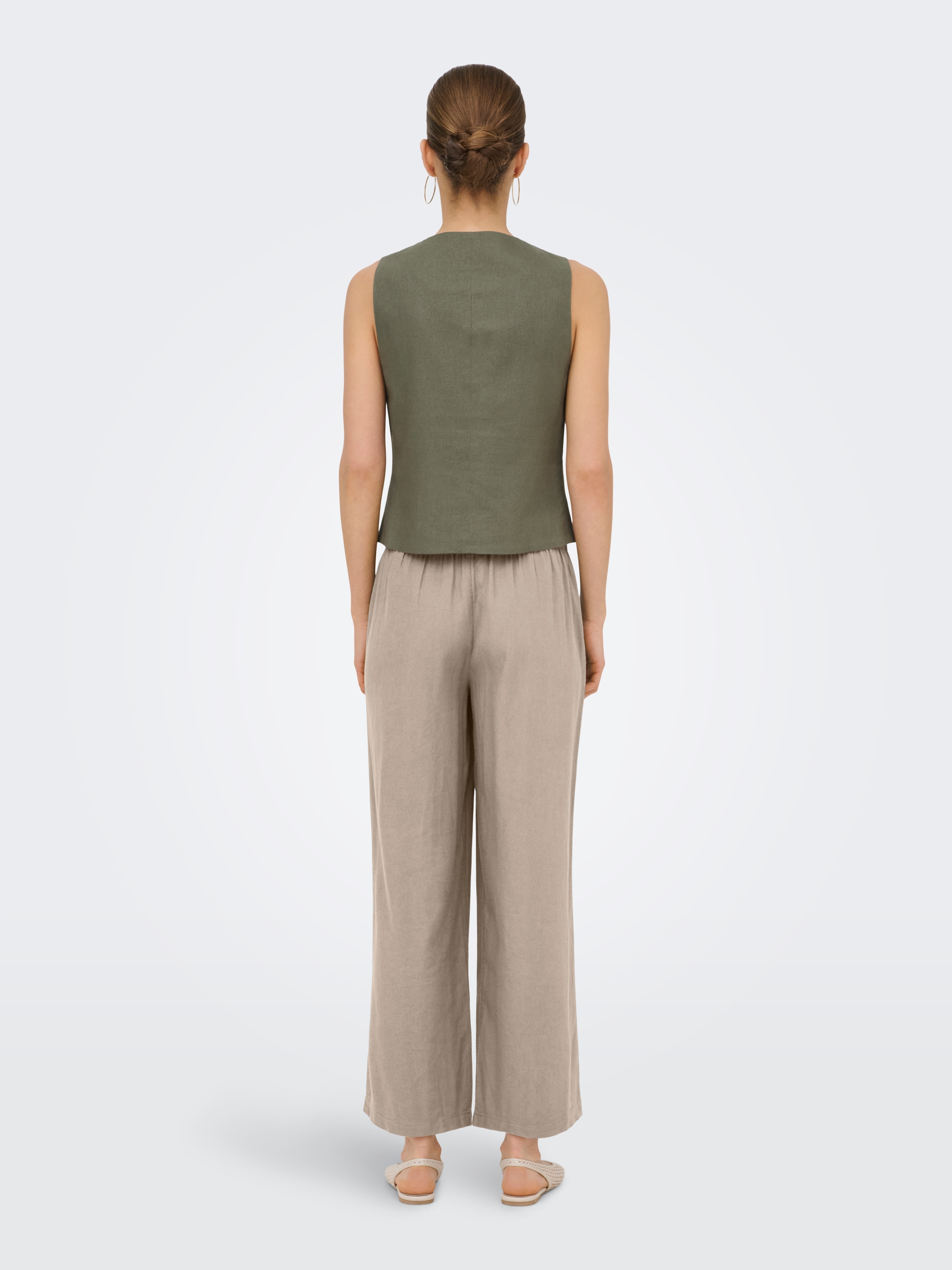 ONLY Culotte »ONLGOA MW LIN BL PULL-UP CULOTTE CC PNT«  mit Leinen