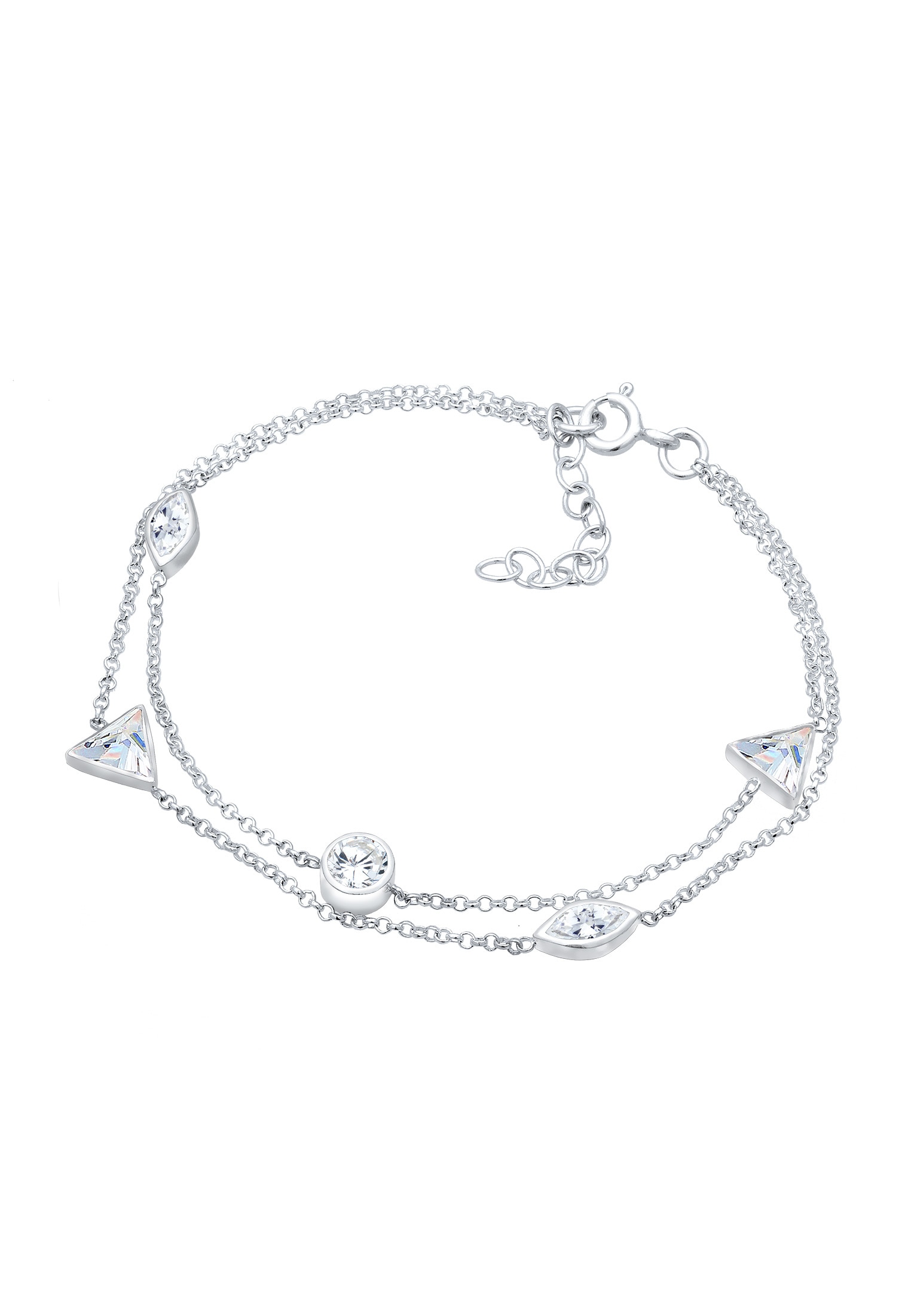 Elli Armkette »Armband Layer Zirkonia 925 Sterling Silber«