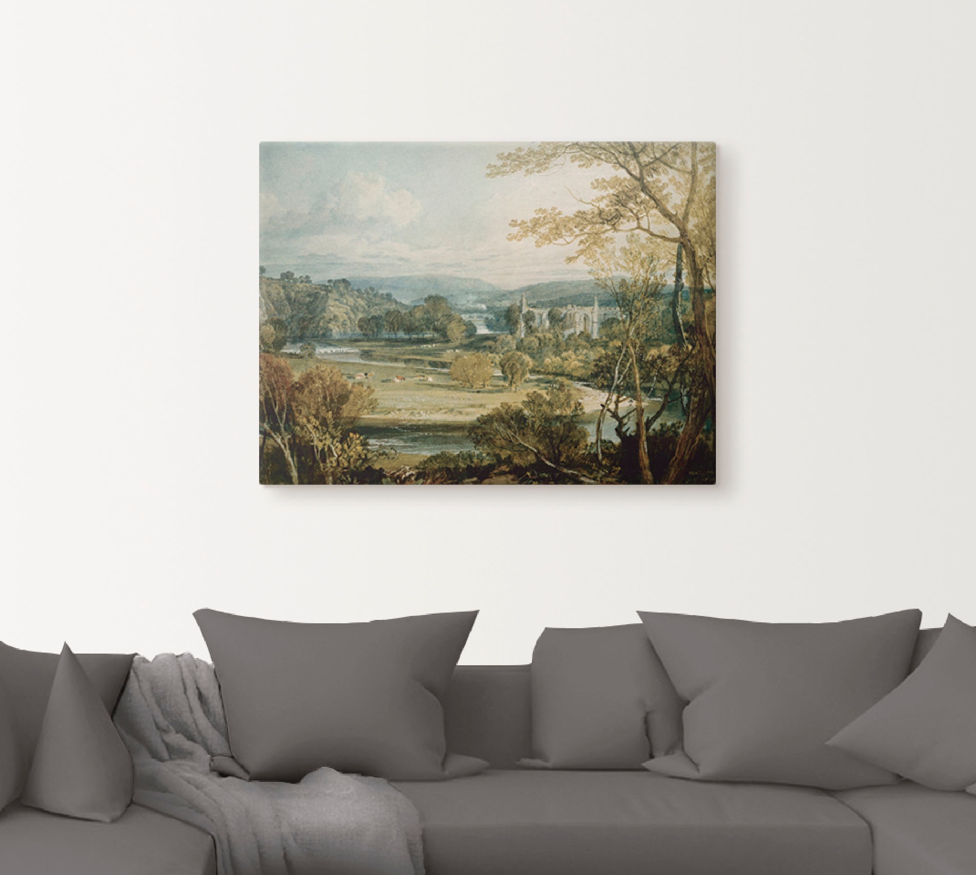 Artland Wandbild »Blick zur Bolton Abbey, Yorkshire. 1809«, Wiesen & Bäume, (1 St.), als Leinwandbild, Poster in verschied. Größen