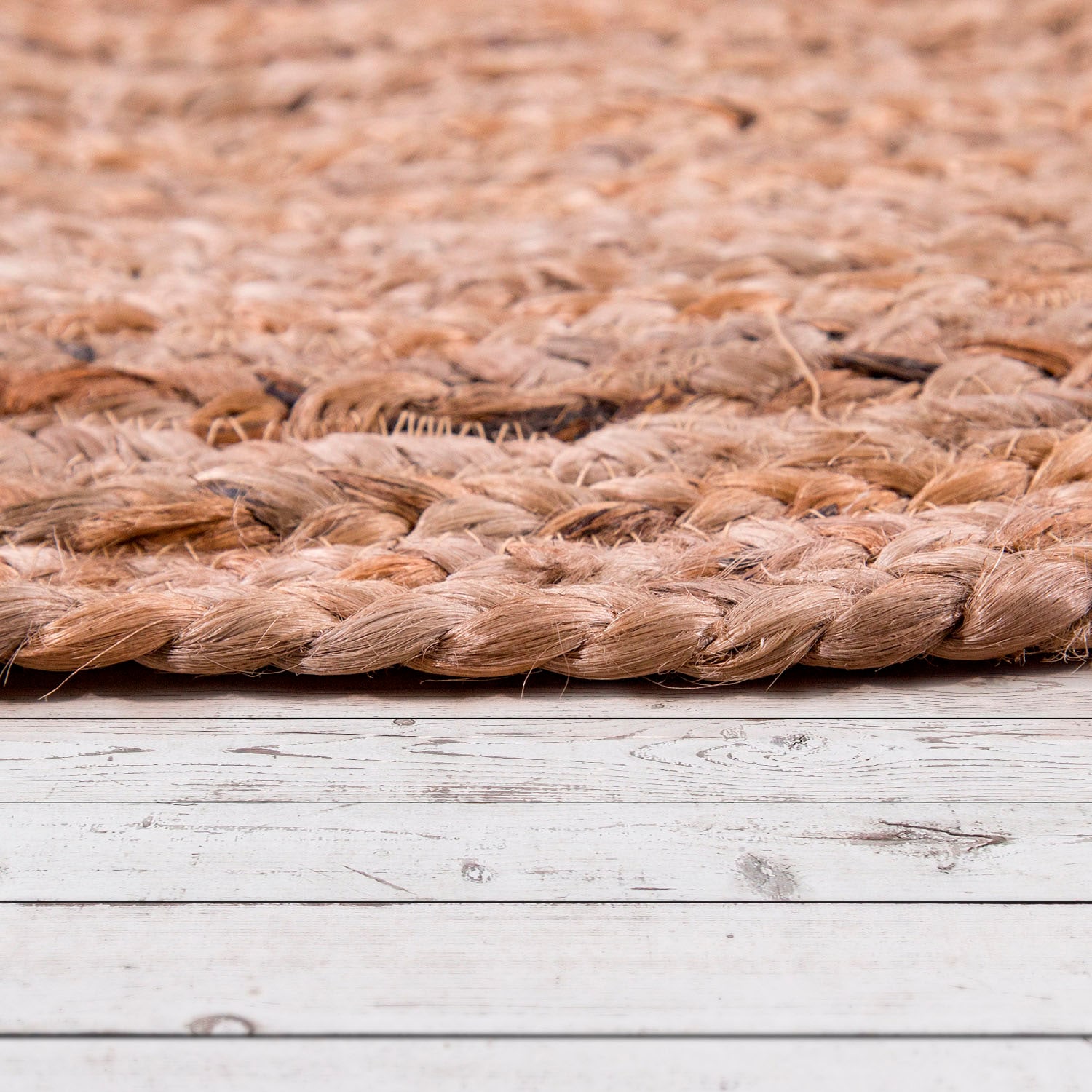 Paco Home Teppich »Viborg 595«, rund, 13 mm Höhe, Jute, Modern, Boho, Handgefertigter Natur-Teppich