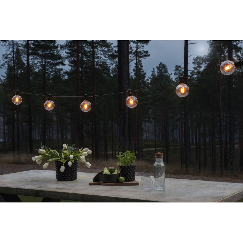 KONSTSMIDE LED-Lichterkette, 10 St.-flammig, LED globe Biergartenketten System Erweiterung, retro Design