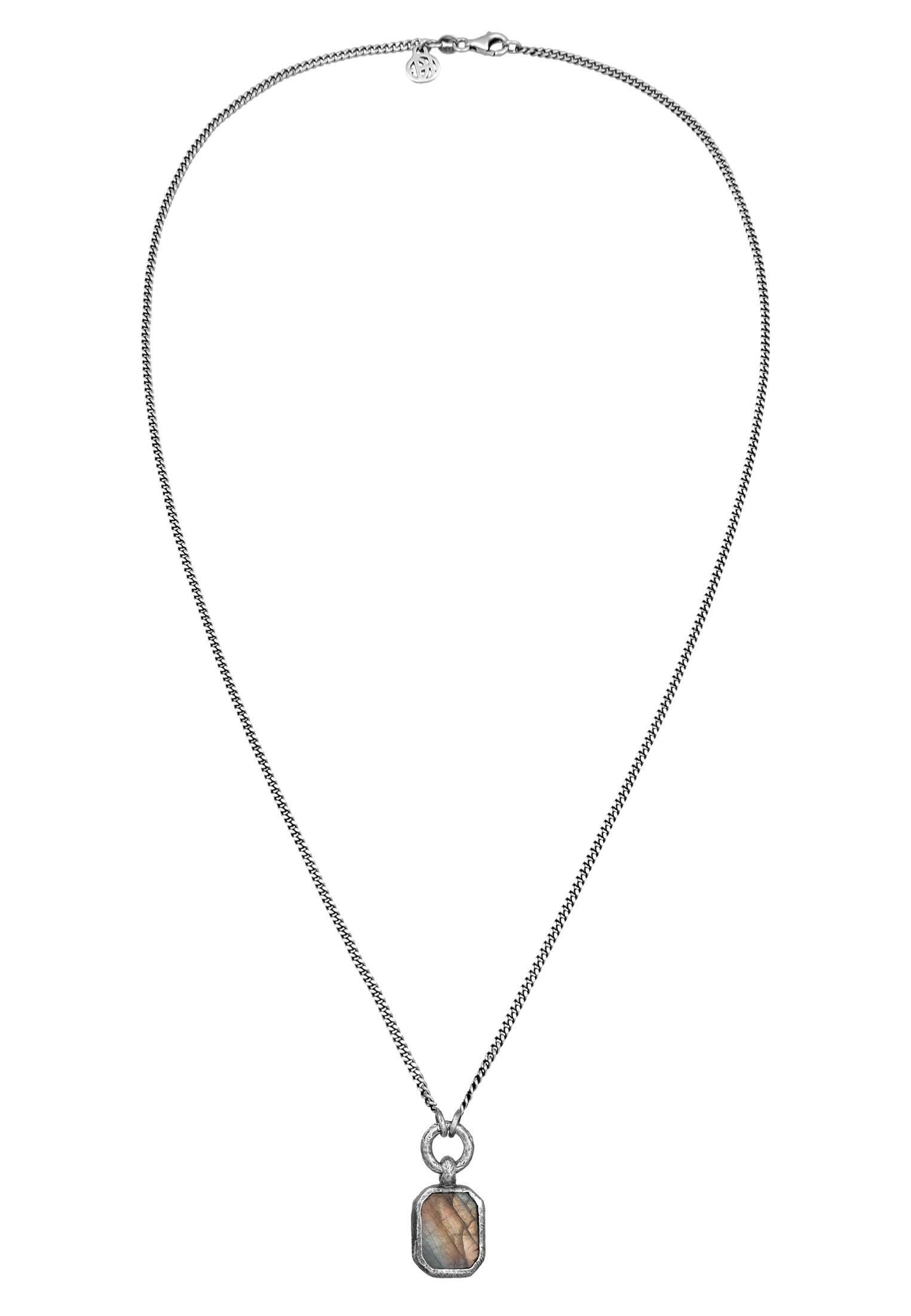 HAZE & GLORY Kette mit Anhänger »Halskette Labradorit Anhänger 925 Silber oxidiert«