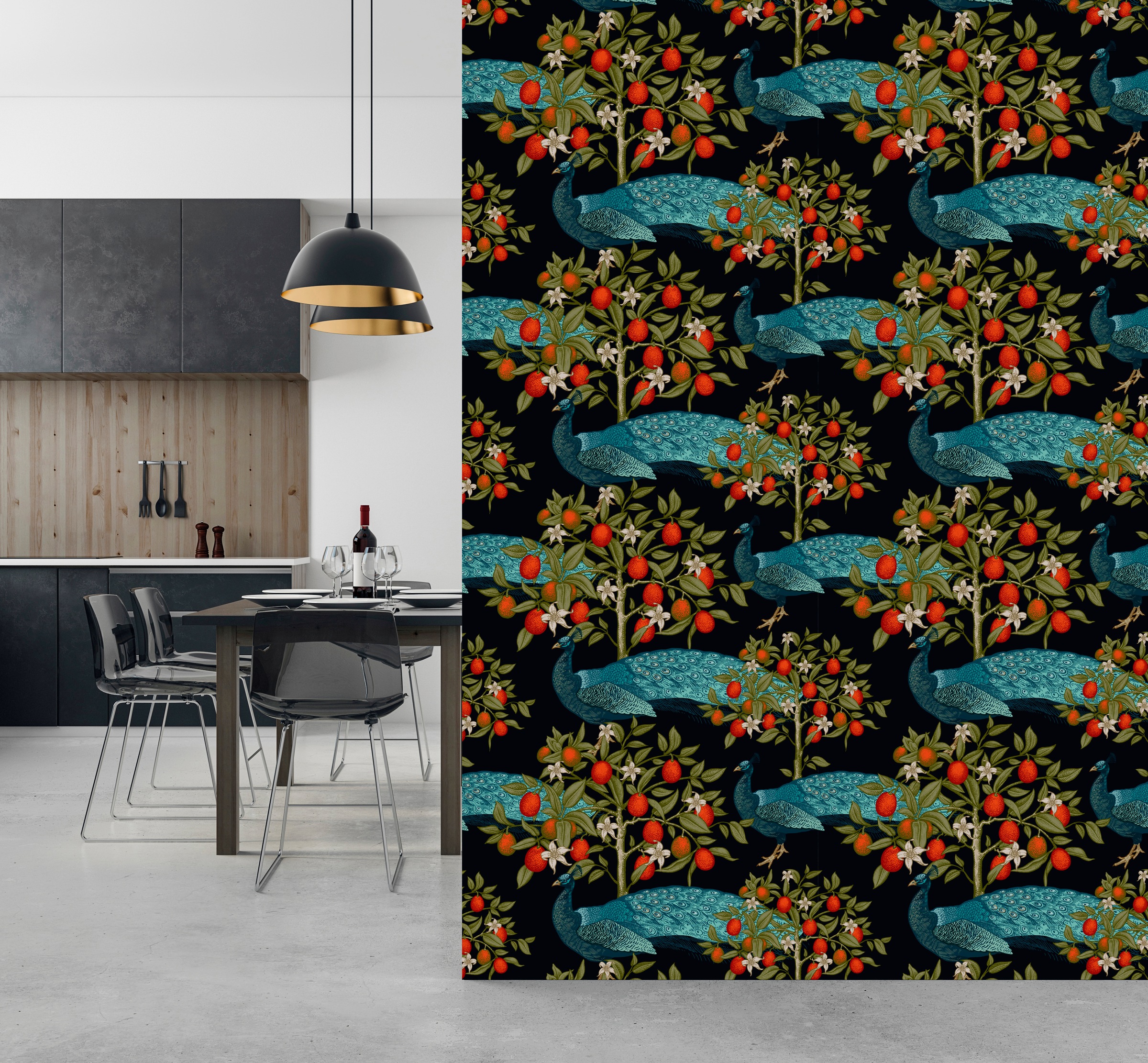 queence Vinyltapete »Isabell«, bedruckt-Motiv-botanisch-floral-gemustert-natürlich, 90x250cm, selbstklebend, kinderleichte Anbringung, Sticker