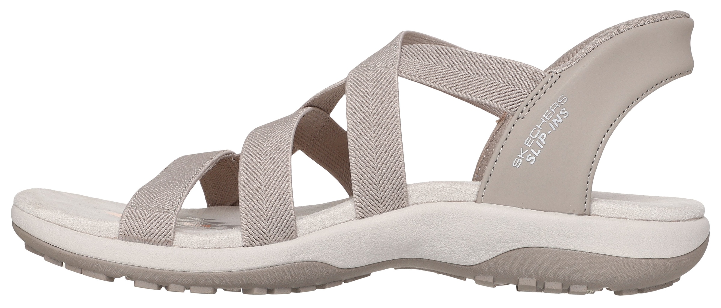 Skechers Sandale »REGGAE SLIM-STRETCH FLEX«, Flats, Trekking Sandale mit Slip-ins Funktion