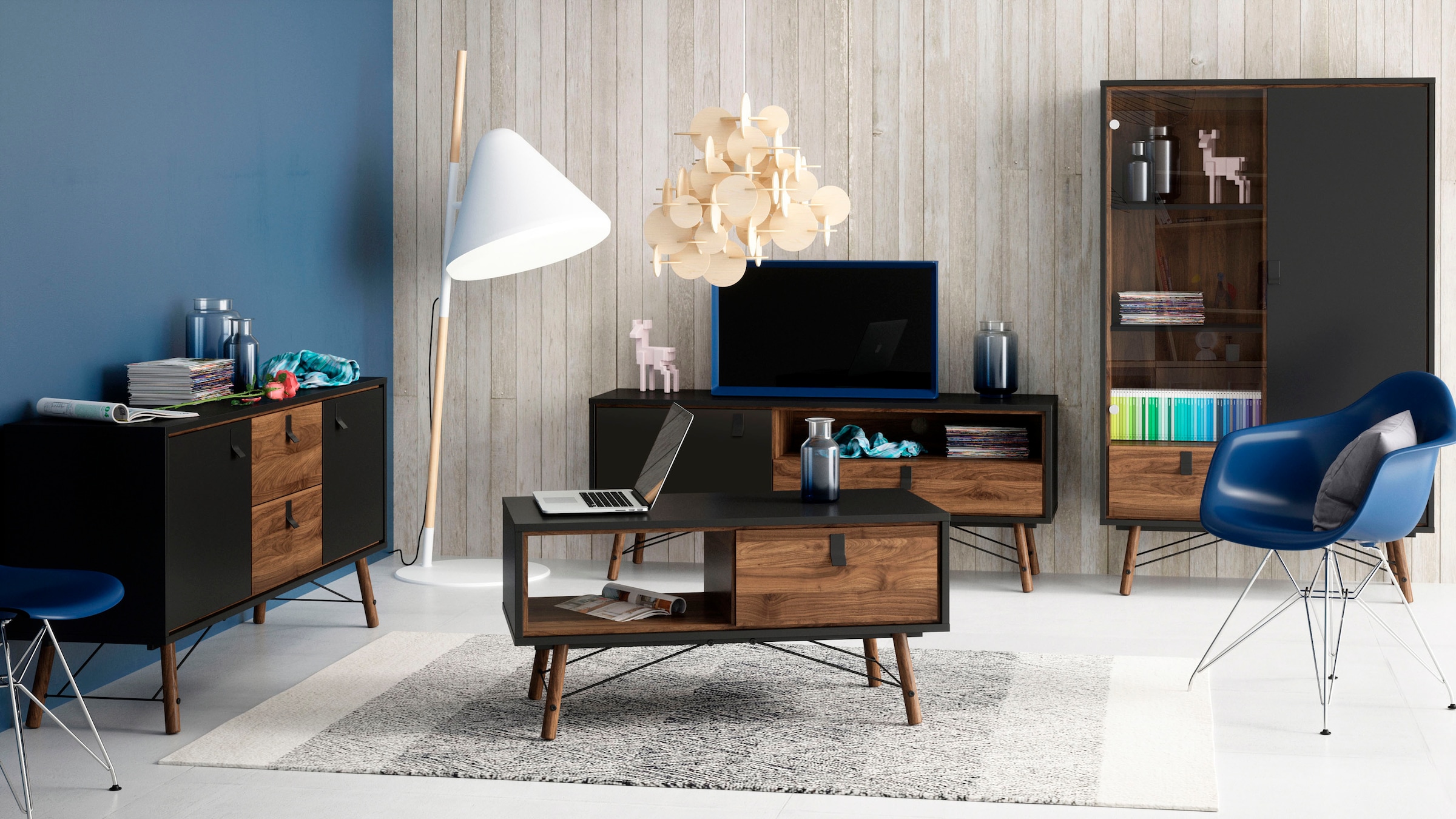 andas Sideboard »Ry Aufbewahrung, Schubladenschrank,« Breite 150 cm, Höhe 72 cm, Kommode mit 2 Türen und 2 Schubläden