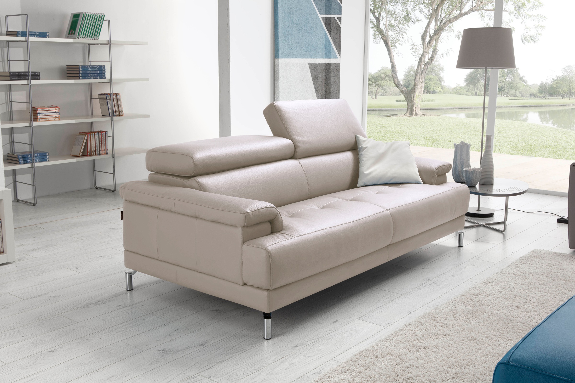 Egoitaliano 2,5-Sitzer »Soul, Design und Sitzkomfort auf hohem Niveau, tolle Details«, inkl. Kopfteilverstellung für noch mehr Komfort, Designfuß