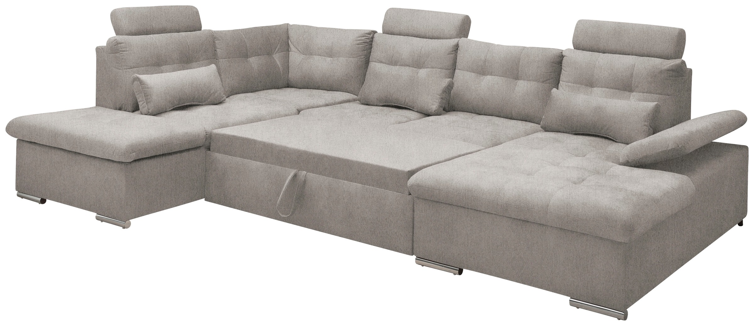ED EXCITING DESIGN Wohnlandschaft Jakarta, mit Bettfunktion, Bettkasten, Kopfstützen, Nierenkissen