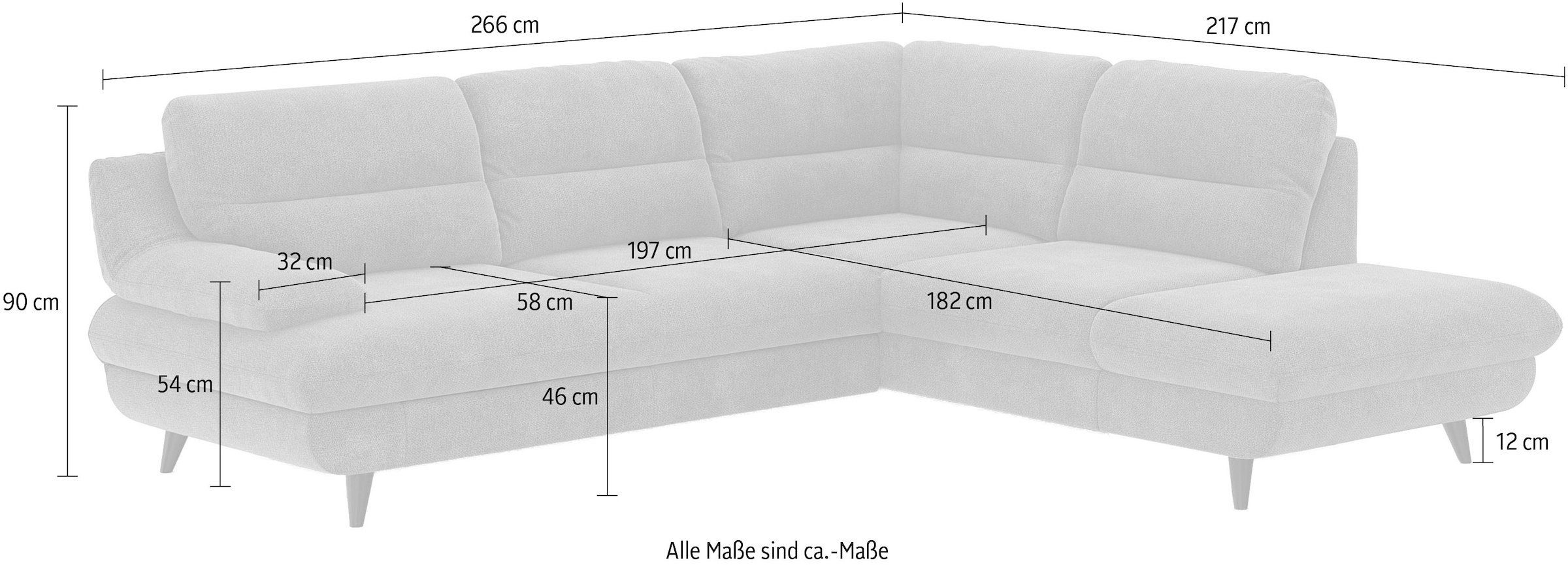 COTTA Ecksofa »Pike L-Form« Zeitloses Design