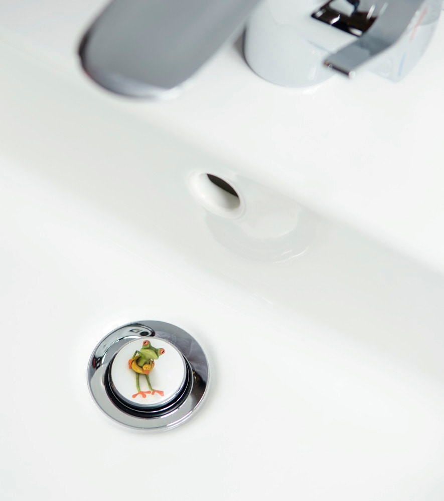 Sanilo Badaccessoire-Set »Froggy«, (Komplett-Set, 3 tlg.), bestehend aus WC-Sitz, Badteppich und Waschbeckenstöpsel