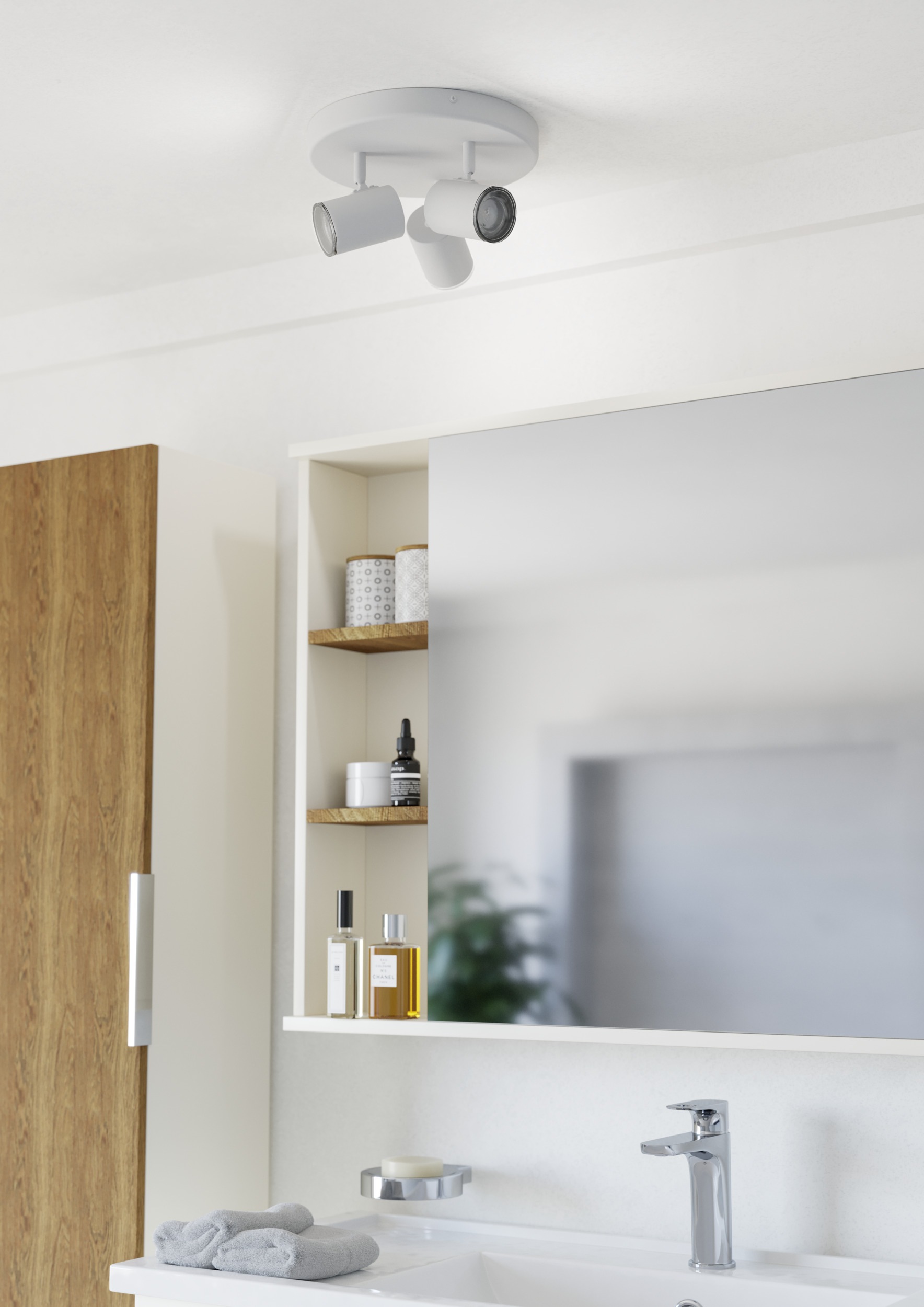 EGLO Deckenleuchte »CONSUMA 1 Spotlampe - Stahl - GU10 - 3X5W - IP44« GU10 1 Stk. Wandleuchte, Wandspot, schwenkbar, Strahler, H13 x Ø25 cm