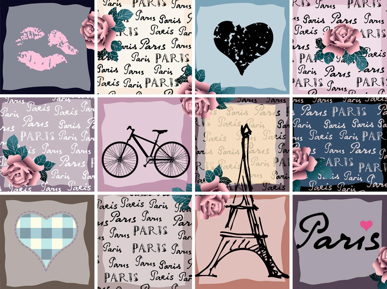 Fliesenaufkleber »Paris«, (12 St.), Stickerfliesen, selbstklebend, Sticker