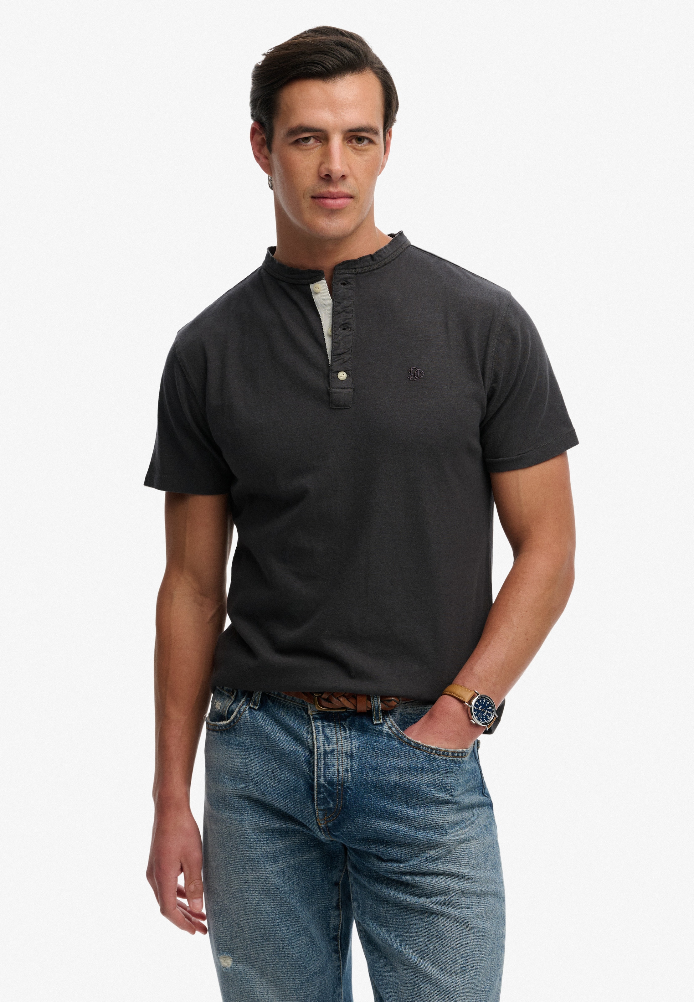 Superdry T-Shirt »CLASSIC COTTON LIN SS GRANDAD«