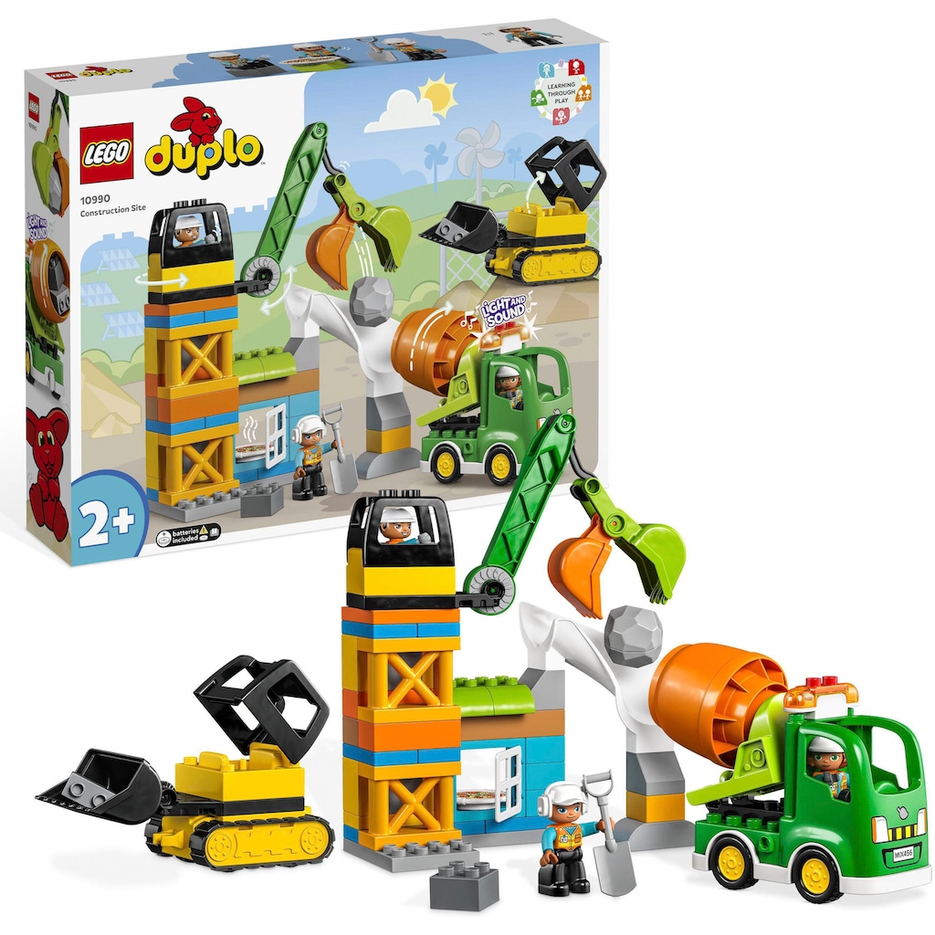 LEGO® Konstruktionsspielsteine »Baustelle mit Baufahrzeugen (10990), LEGO® DUPLO Town«, (61 St.)