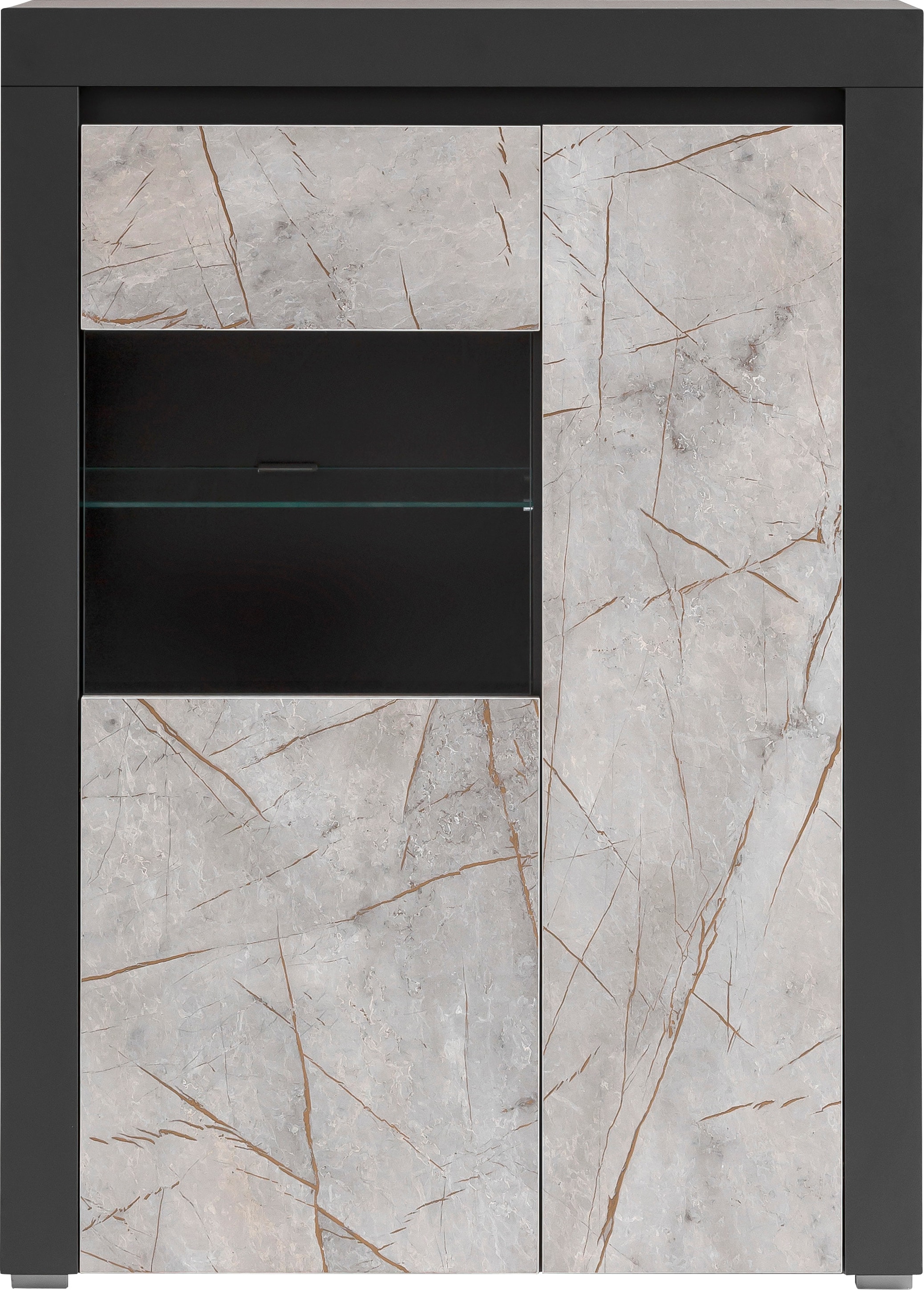 Home affaire Vitrine »Stone Marble«, mit einem edlen Marmor-Optik Dekor, Breite  95 cm online bei OTTO