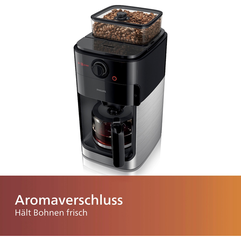 Philips Kaffeemaschine mit Mahlwerk »Grind & Brew HD7767/00«, 1,2 l Kaffeekanne