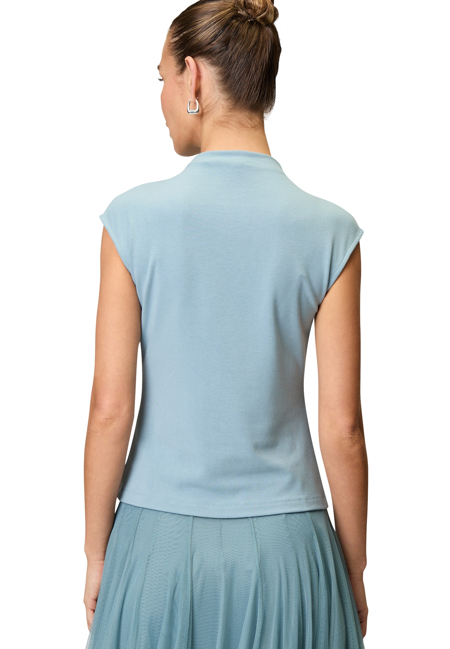 Zero Kurzarmshirt »Shirt mit Strass und Blumen«