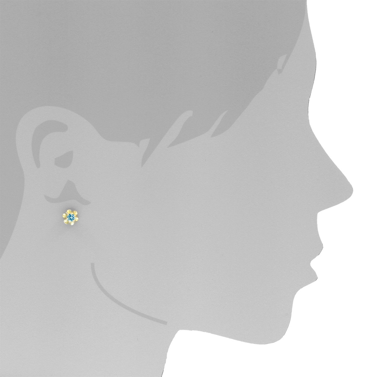 OSTSEE-SCHMUCK Paar Ohrstecker »- Pia 4 mm - Gold 333/000 - Blautopas«