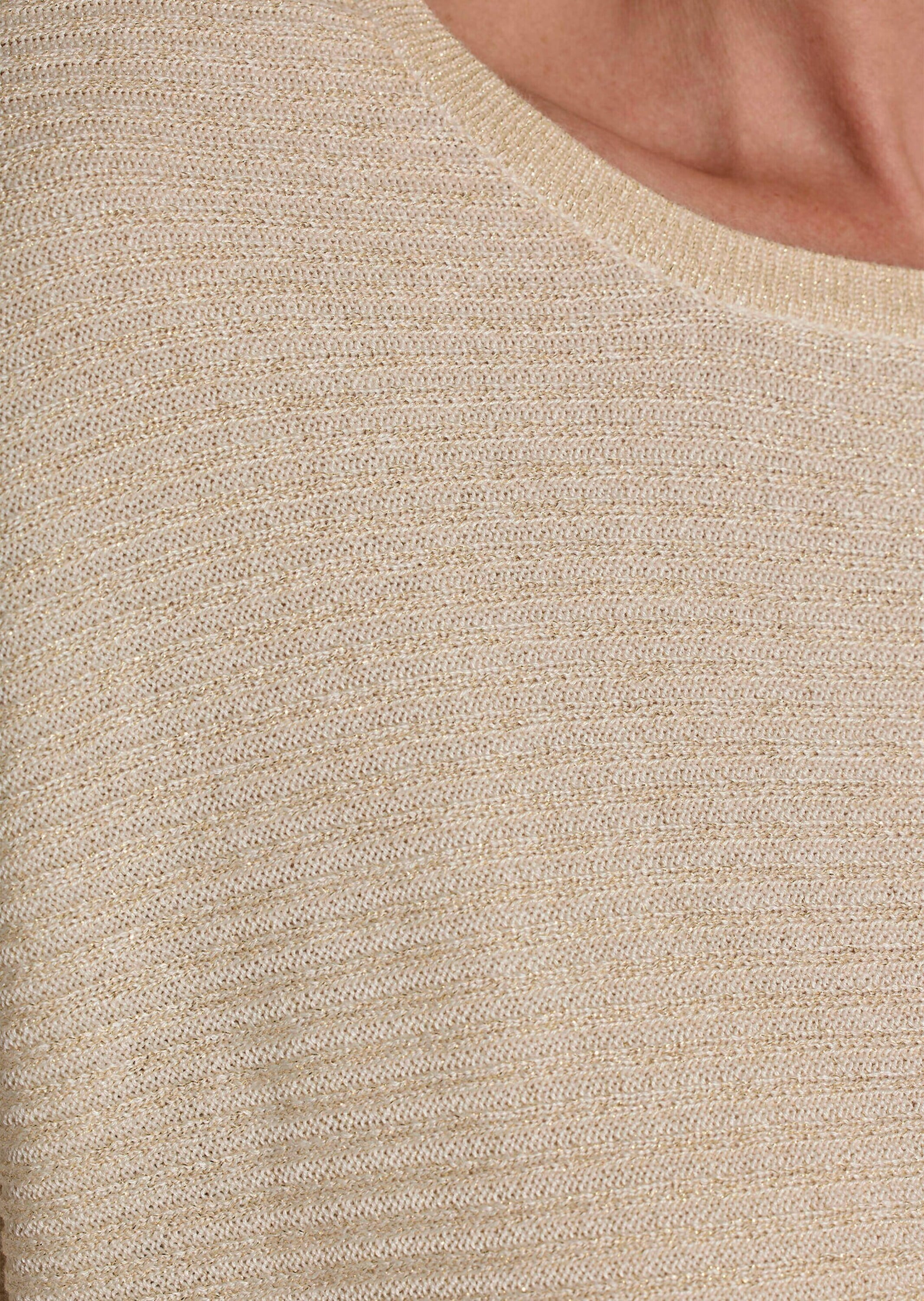 GOLDNER Rundhalspullover »Kurzgröße Viskosepullover mit Glanzeffekt« metallisierendes Garn im Strick verarbeitet
