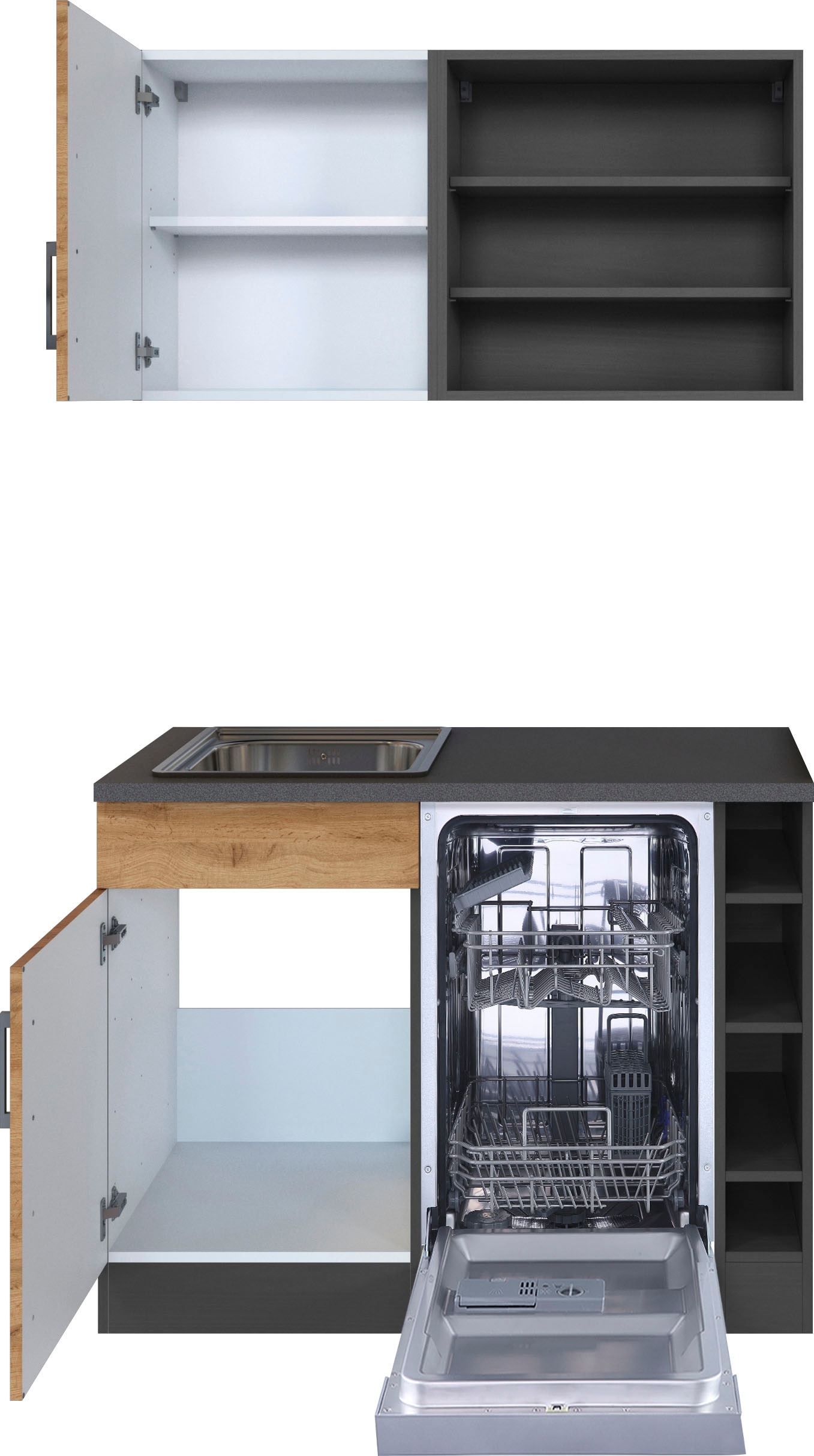 KOCHSTATION Pantryküche »KS-Mali«, Breite 110 cm, mit E-Geräten