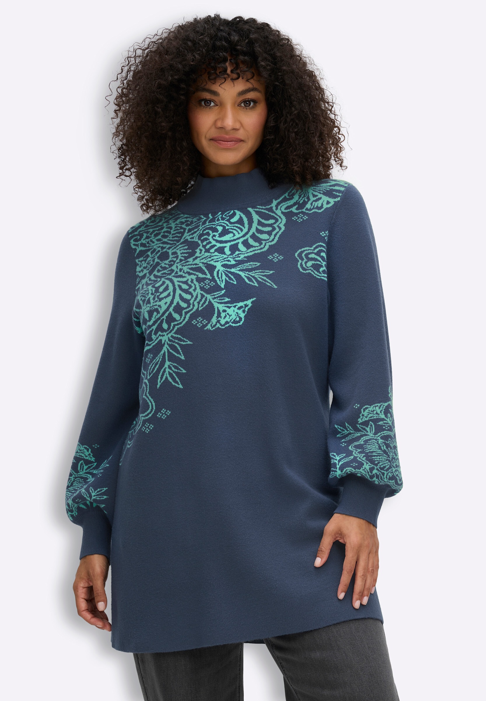 sheego by Joe Browns Strickpullover »Long-Pullover Longpullover mit Ajourmuster«