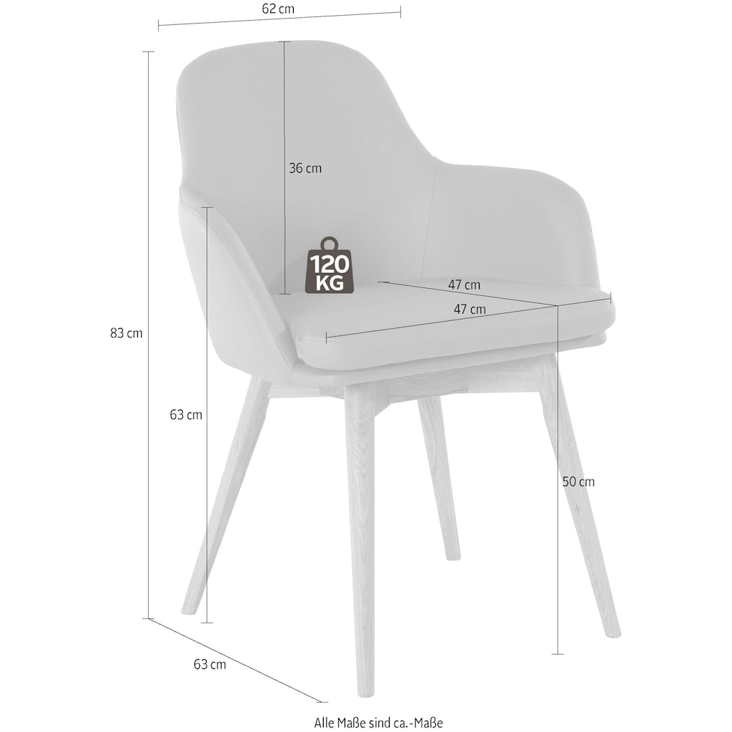 Home affaire Armlehnstuhl »Livry«, (Set), 2 St., NaturLEDER®