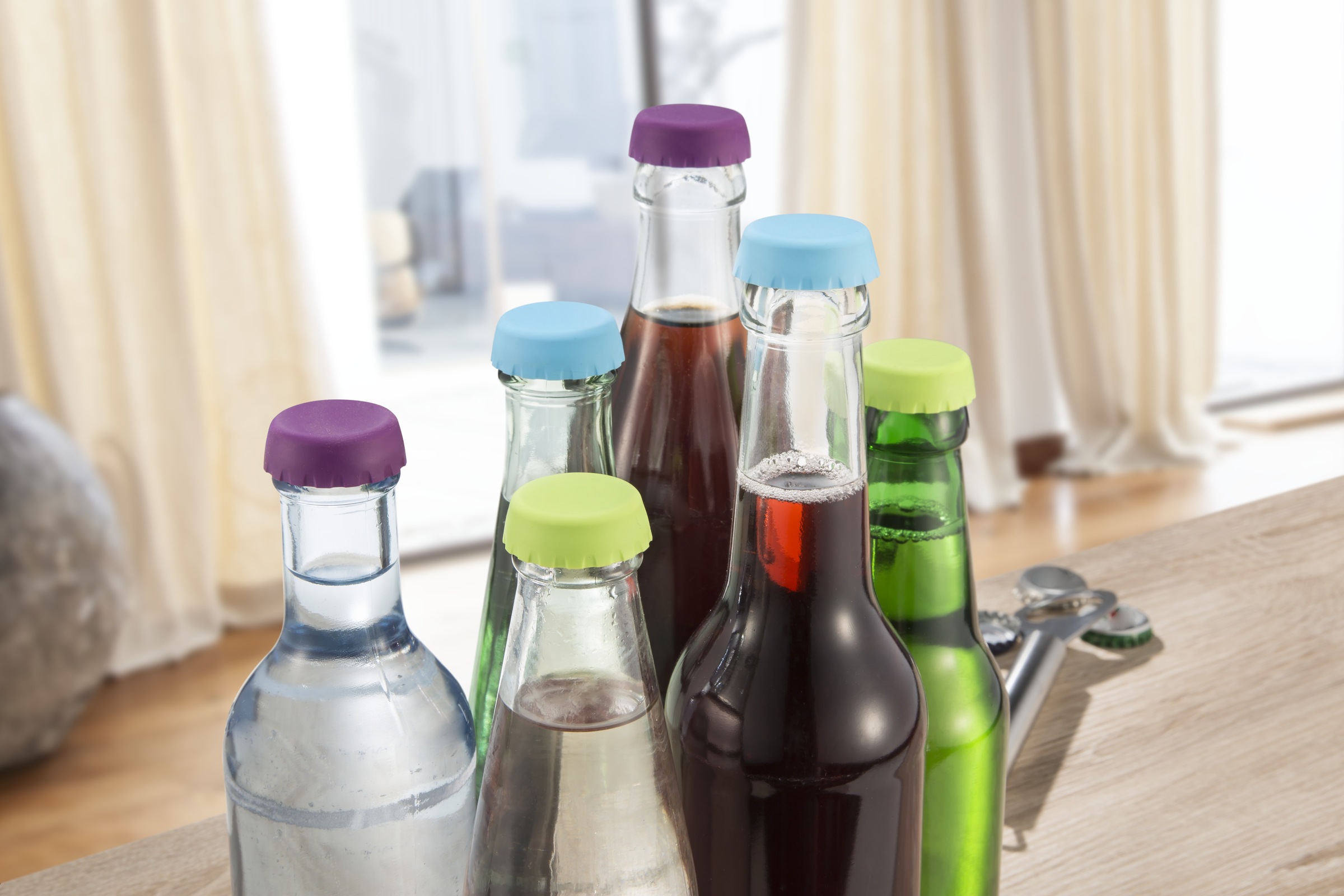 Ruco Flaschenverschluss »Kronkorken aus Kunststoff, 30er Set« Kunststoff und Silikon Kronkorken, wiederverwendbar, Made in Germany