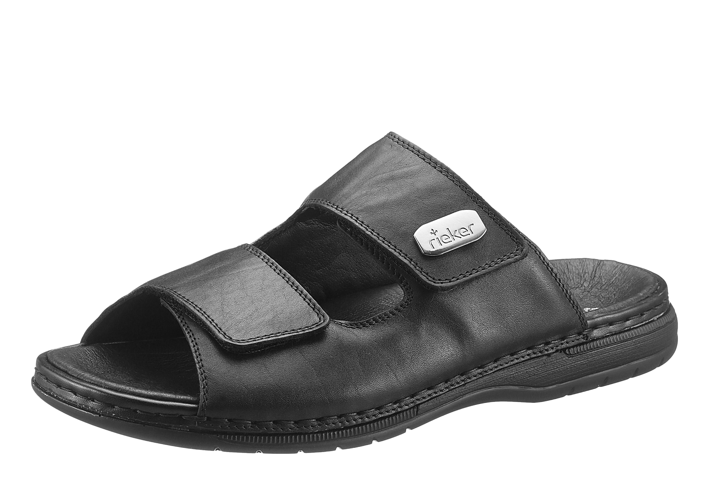 Rieker Pantolette, Sommerschuh, Schlappen, Klettschuh, mit zwei Klettverschlüssen