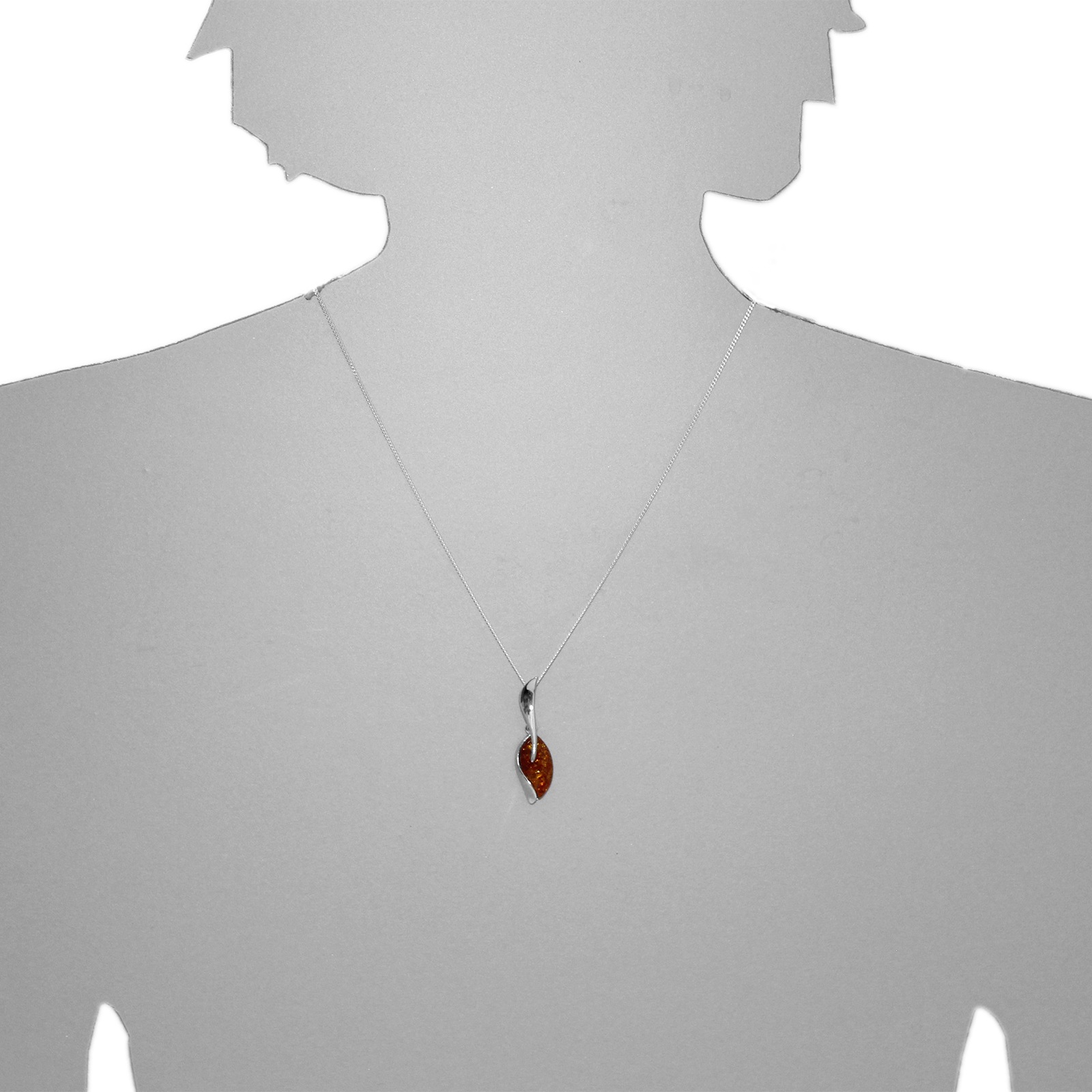 OSTSEE-SCHMUCK Kette mit Anhänger »- Elida - Silber 925/000 - Bernstein«
