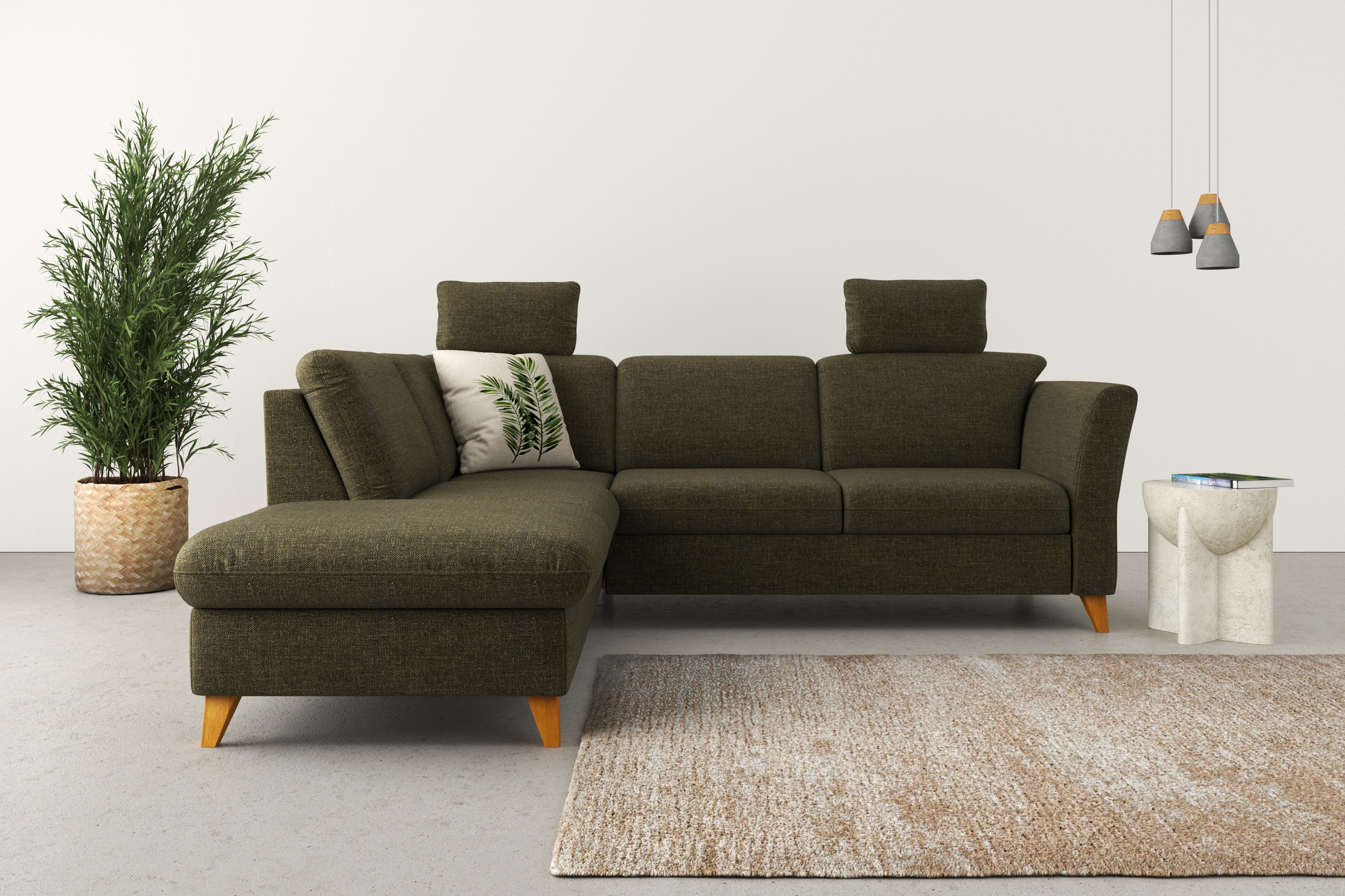 Home affaire Ecksofa "Trelleborg L-Form" Federkern-Polsterung, wahlweise mit Schlaffunktion und Stauraum