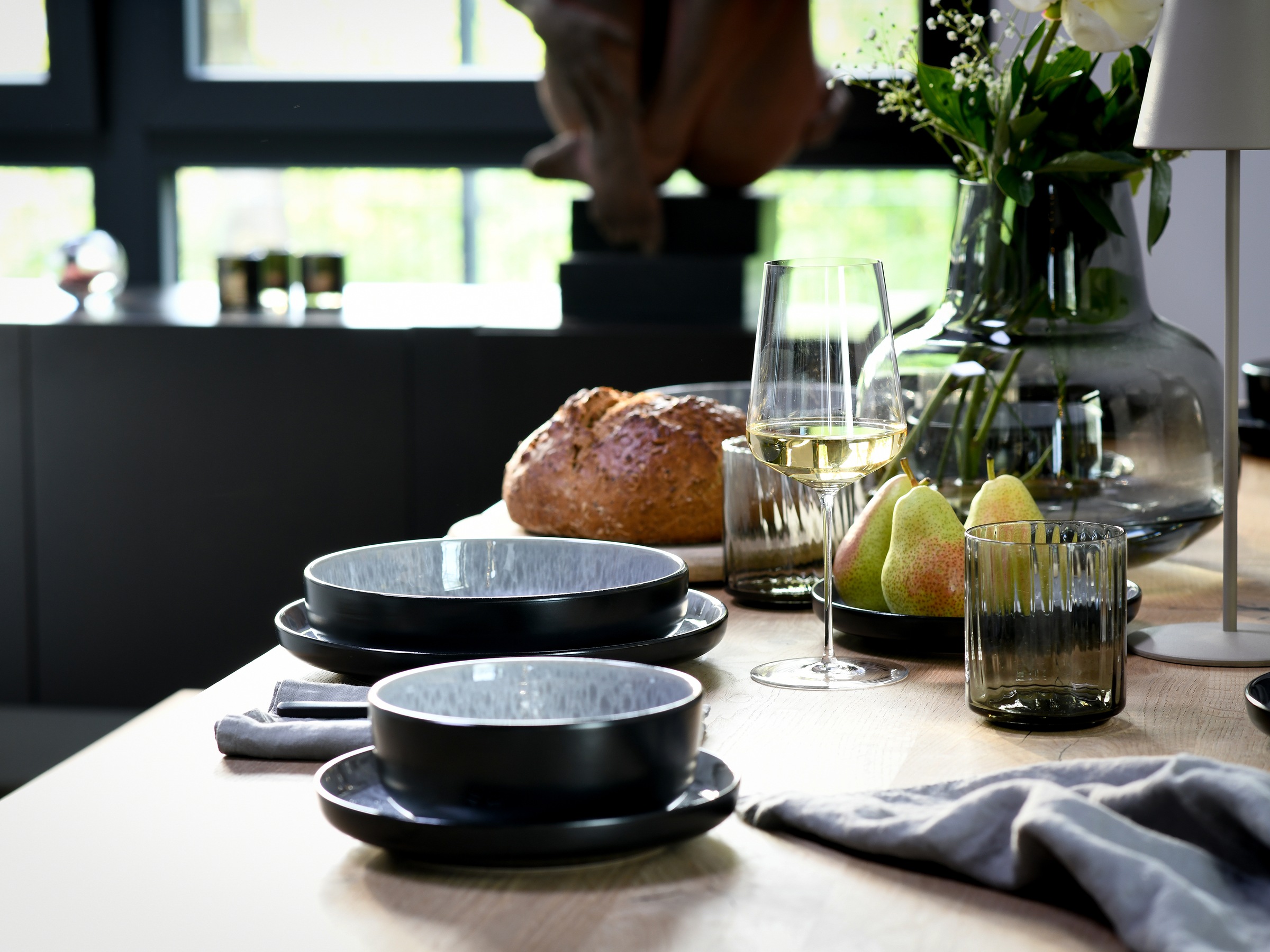 CreaTable Kombiservice »Nordic Fjord, Kombiservice 16-tlg« Reaktivglasur, Scandi-Style