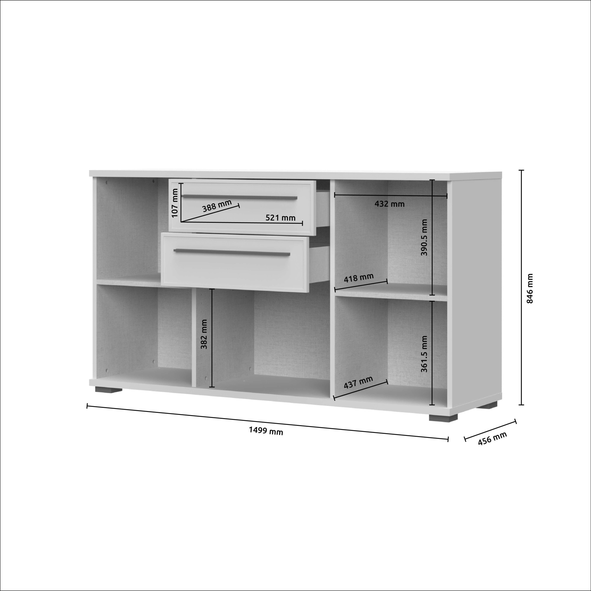 OTTO home Kommode »Opera Kombikommode, Sideboard, Schubladenkommode« UV lackiert, Soft Close Funktion, Höhenverstellbare Füße