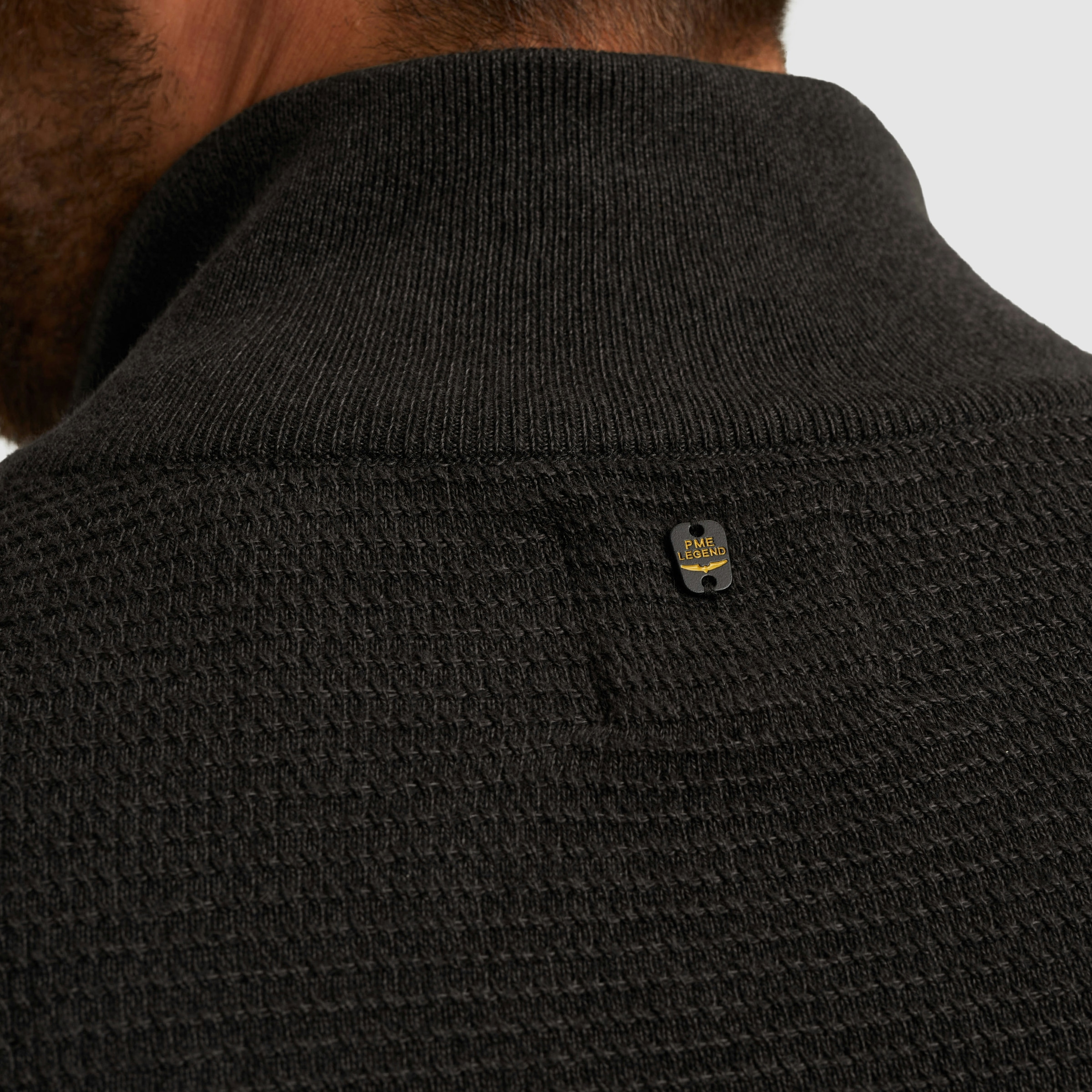 PME LEGEND Troyer mit Struktur-Muster und Logo-Badge