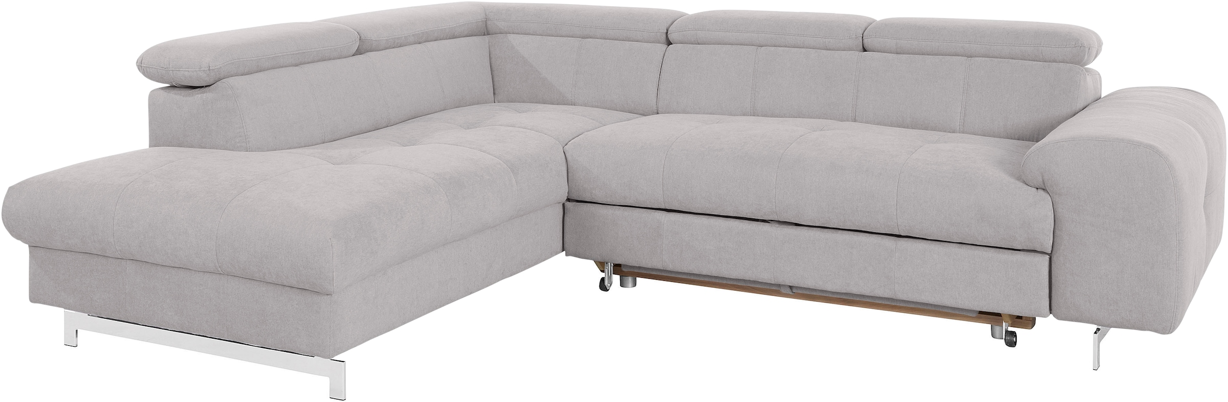 COTTA Ecksofa »Chef L-Form«, mit Kopfteilverstellung, edle Metallkufen, wahlweise mit Bettfunktion